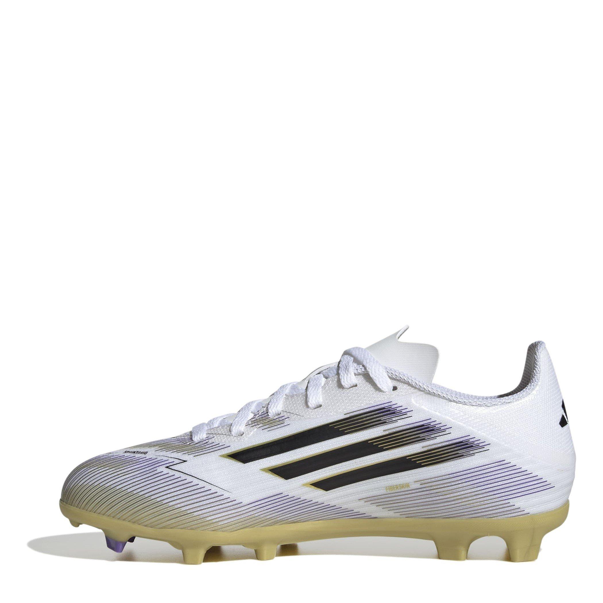 White/Blk/Gold - adidas - F50 League Childrens Firm Ground Football Boots - 2