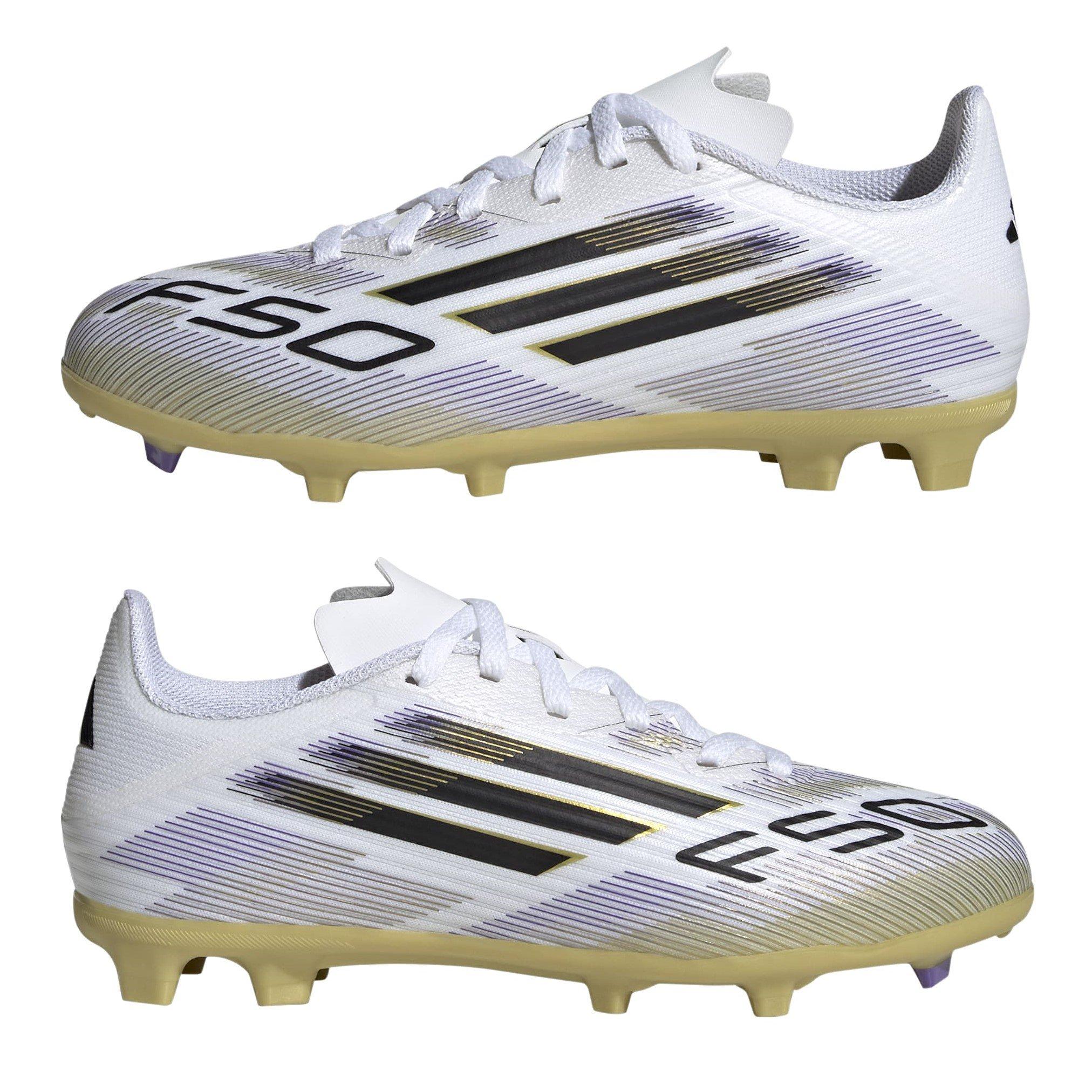 White/Blk/Gold - adidas - F50 League Childrens Firm Ground Football Boots - 9