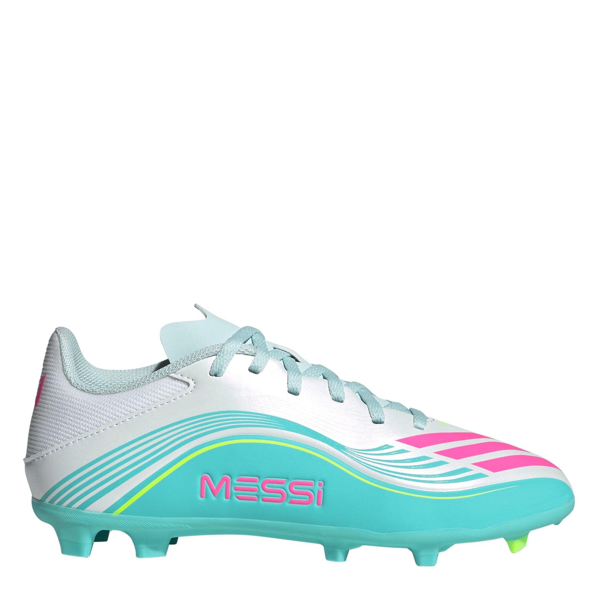 Adidas  Wht/Pink/Blue F50 League Childrens Firm Ground Football Boots - C11 (29)