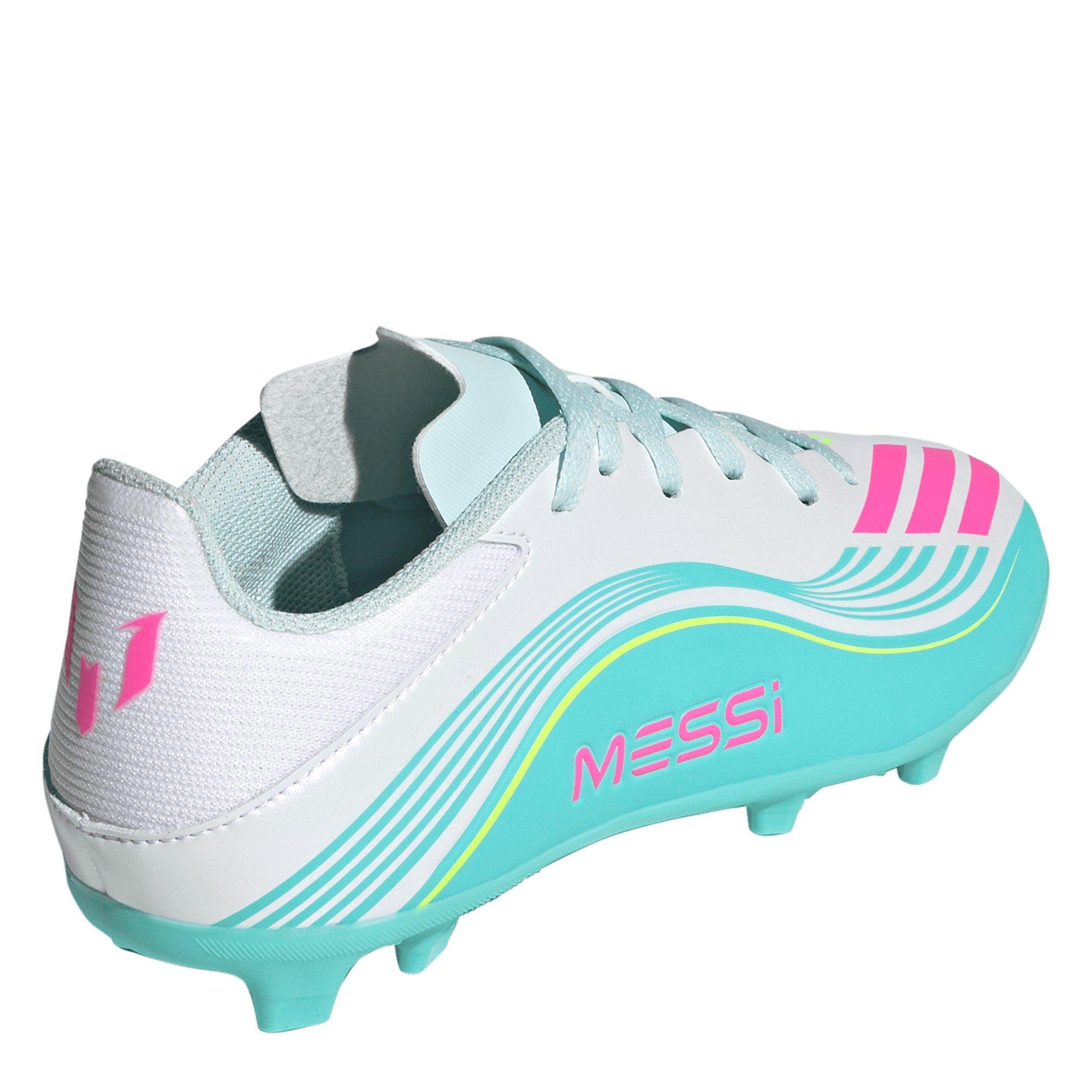 Wht/Pink/Blue - adidas - F50 League Childrens Firm Ground Football Boots - 4