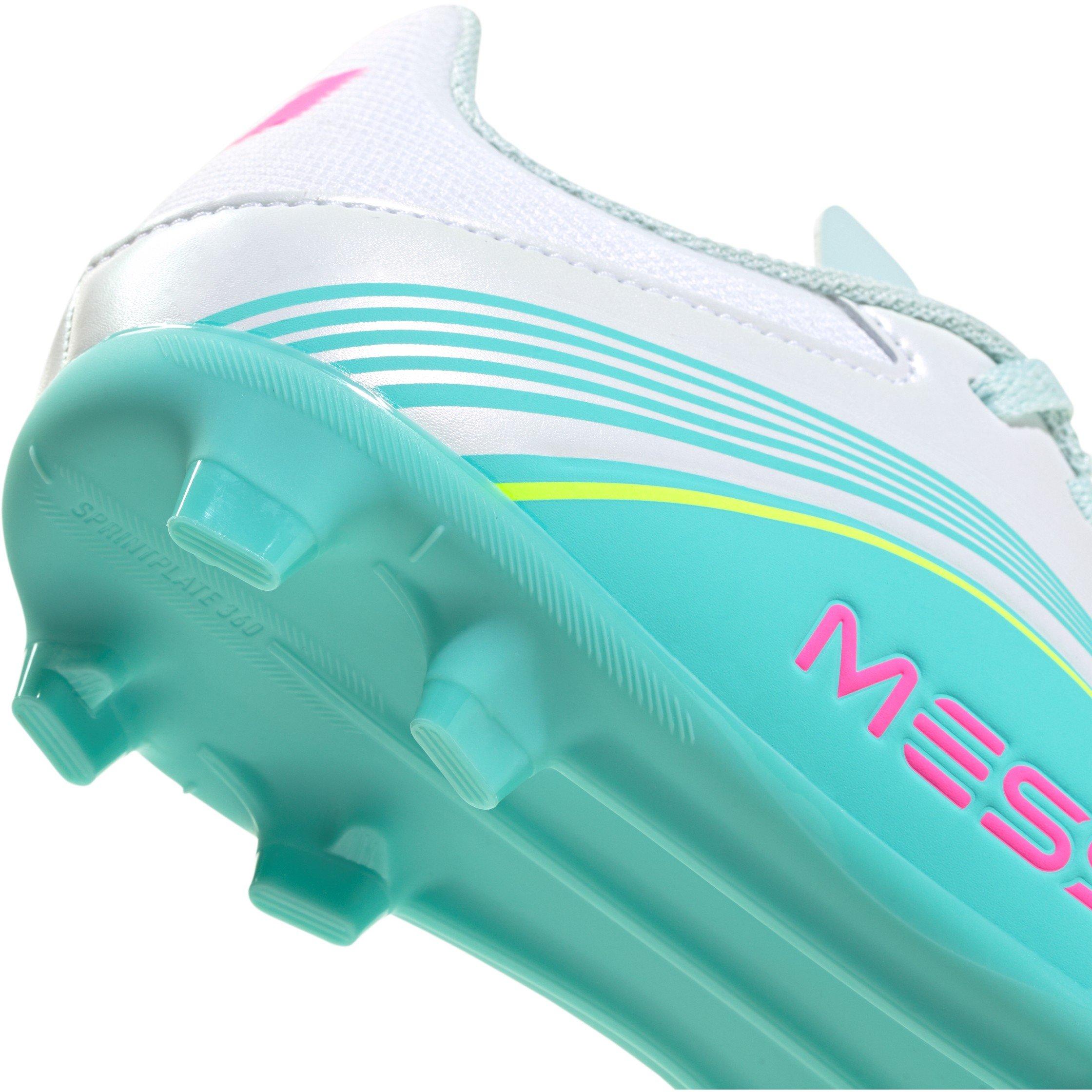 Wht/Pink/Blue - adidas - F50 League Childrens Firm Ground Football Boots - 7