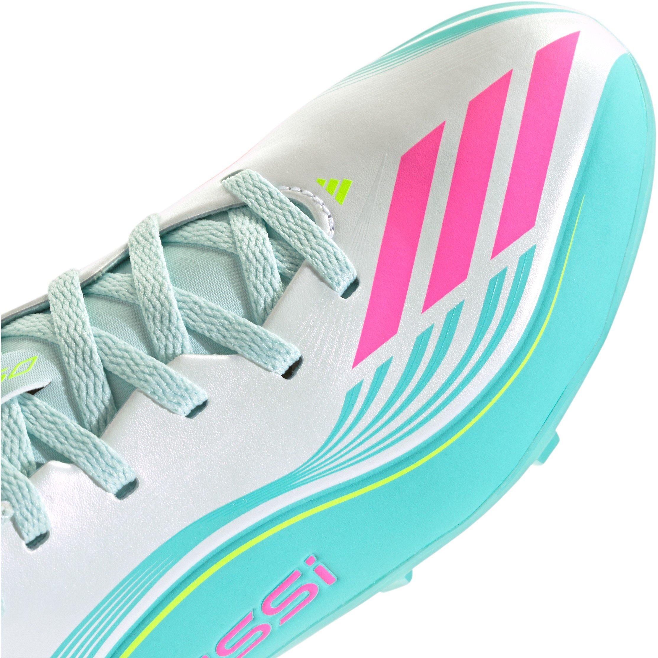 Wht/Pink/Blue - adidas - F50 League Childrens Firm Ground Football Boots - 8