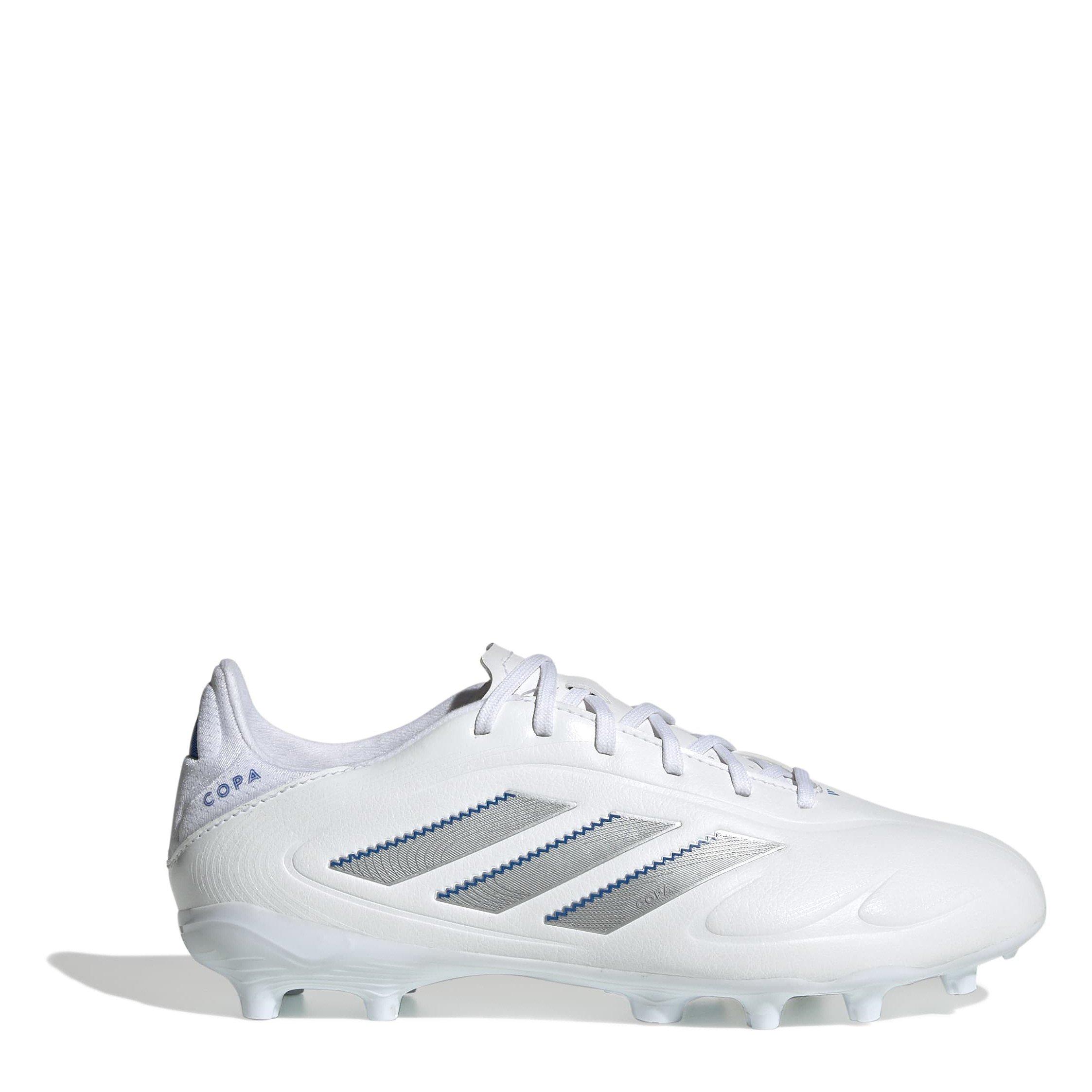 Adidas Boys Copa Pure 3 League Childrens Firm Ground Football Boots - White/Silver - C10 (28)