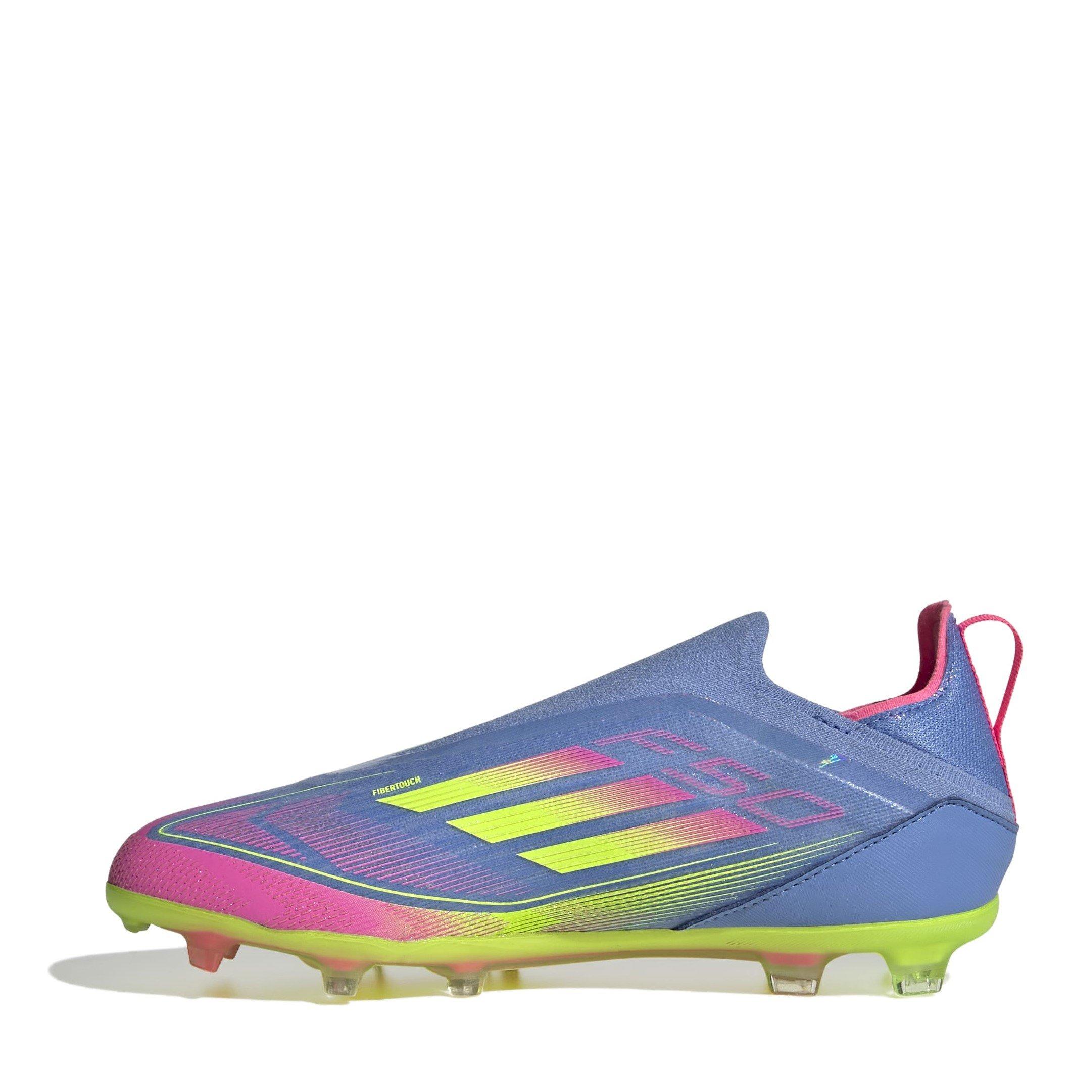 Blue/Lemon/Pink - adidas - F50 Elite Laceless Firm Ground Boots Childrens - 2