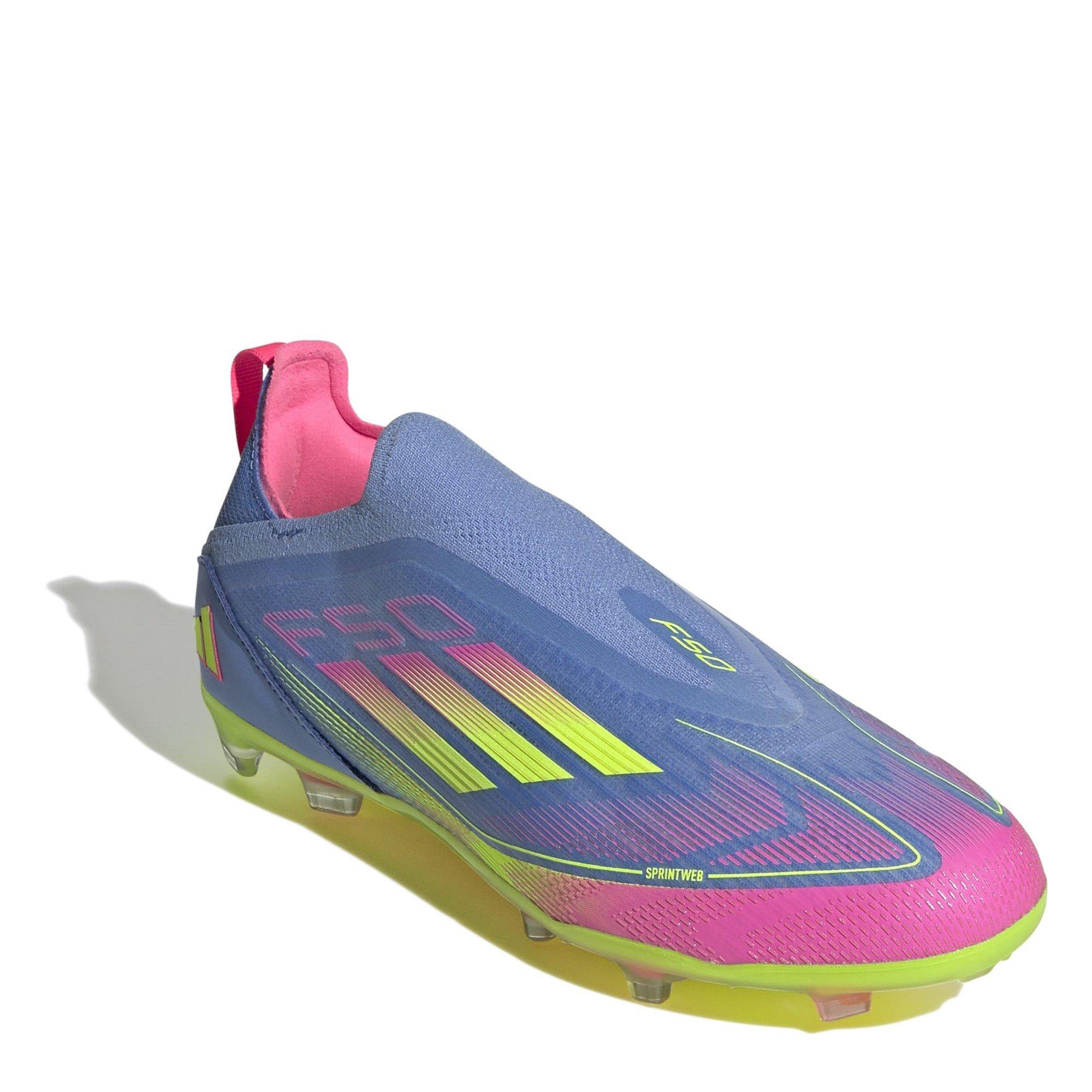 Blue/Lemon/Pink - adidas - F50 Elite Laceless Firm Ground Boots Childrens - 3