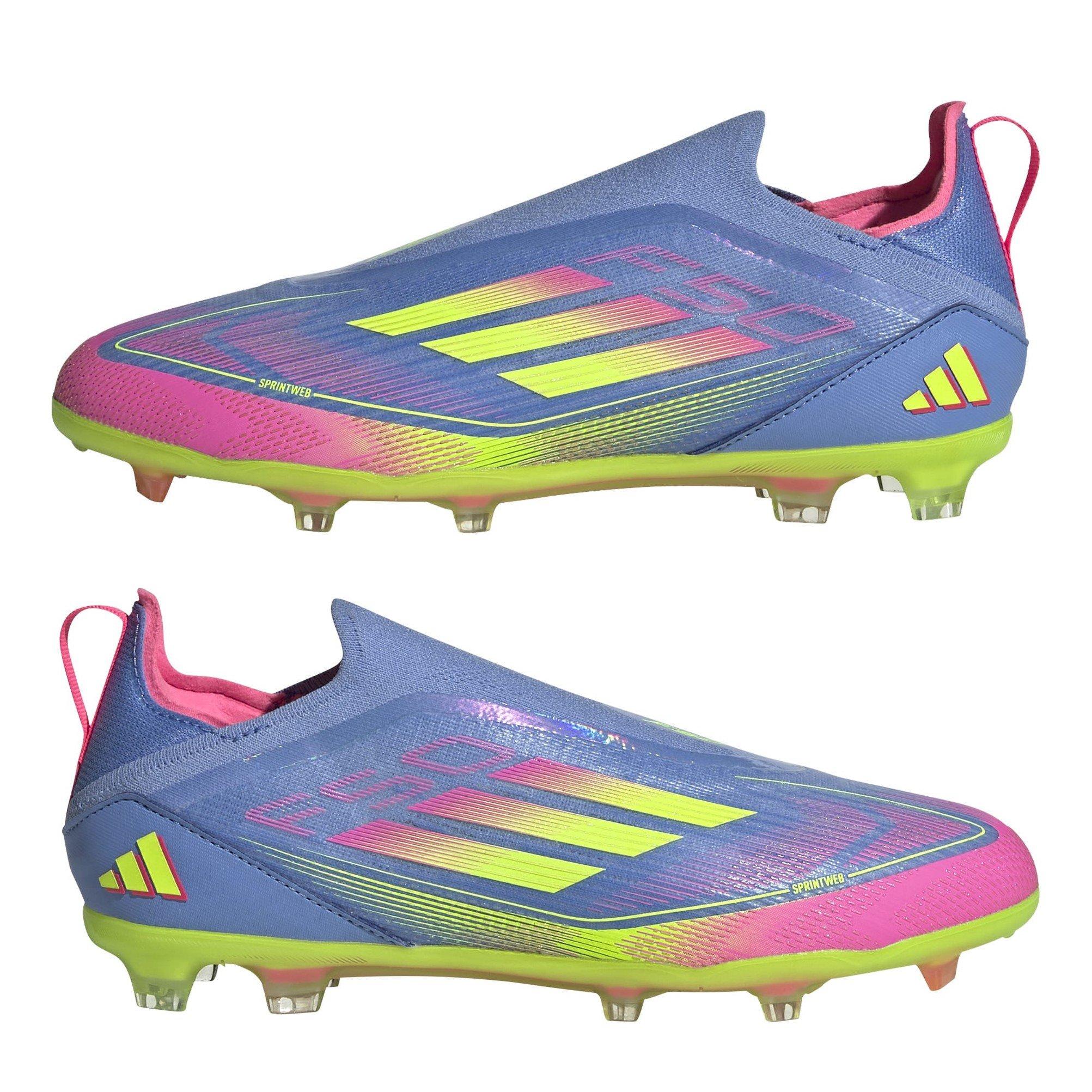 Blue/Lemon/Pink - adidas - F50 Elite Laceless Firm Ground Boots Childrens - 9