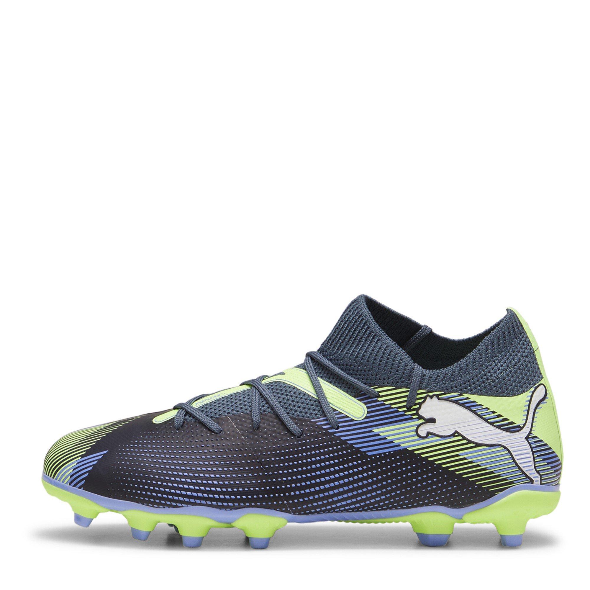 Grey/White/Grn - Puma - Future 7 Match Rush Childrens Firm Ground Football Boots - 2