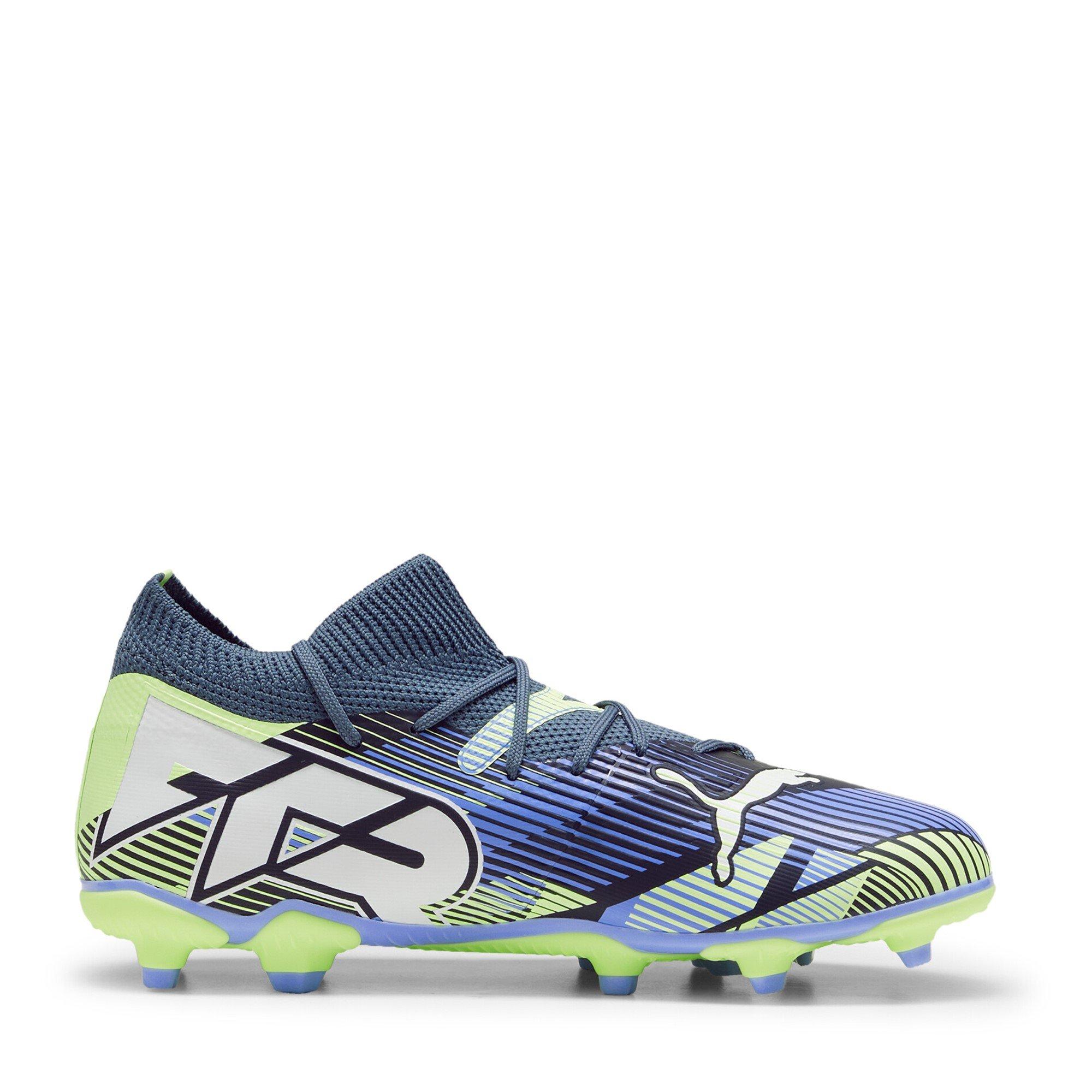 Grey/White/Grn - Puma - Future 7 Match Rush Childrens Firm Ground Football Boots - 4