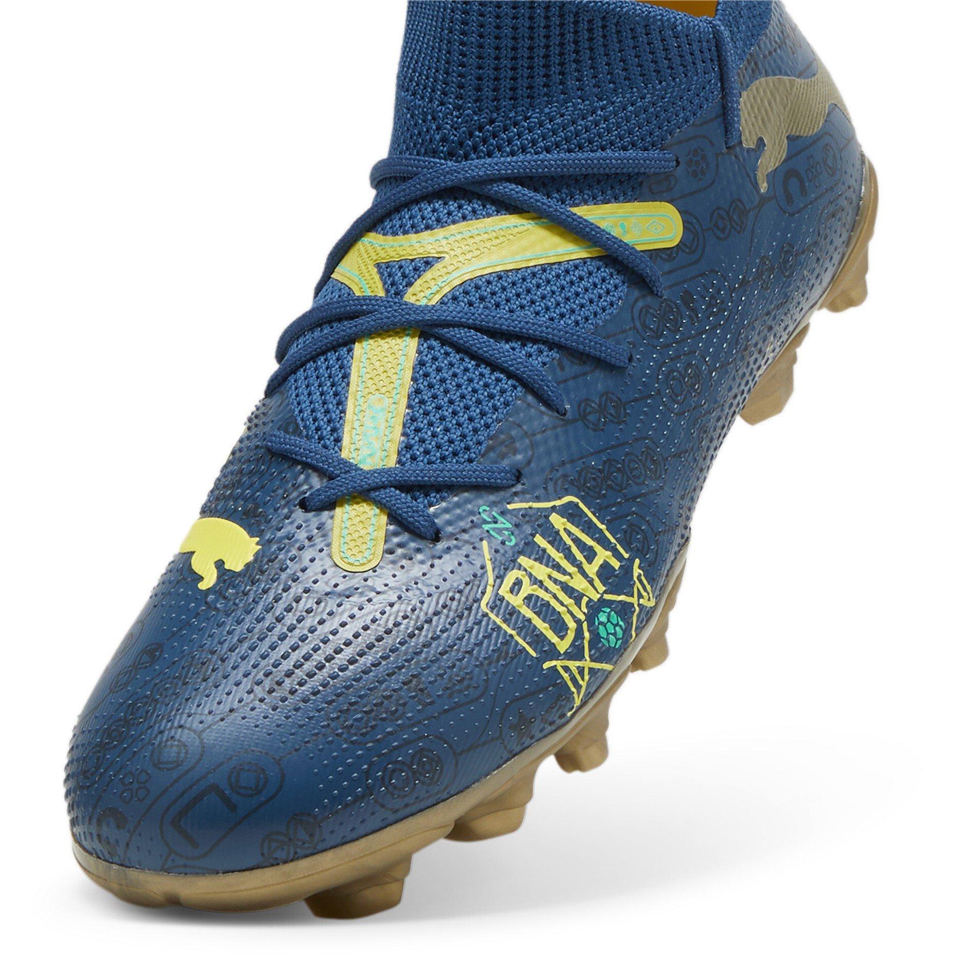 Blue/Yllw/Gold - Puma - Future 7 Match Rush Childrens Firm Ground Football Boots - 6