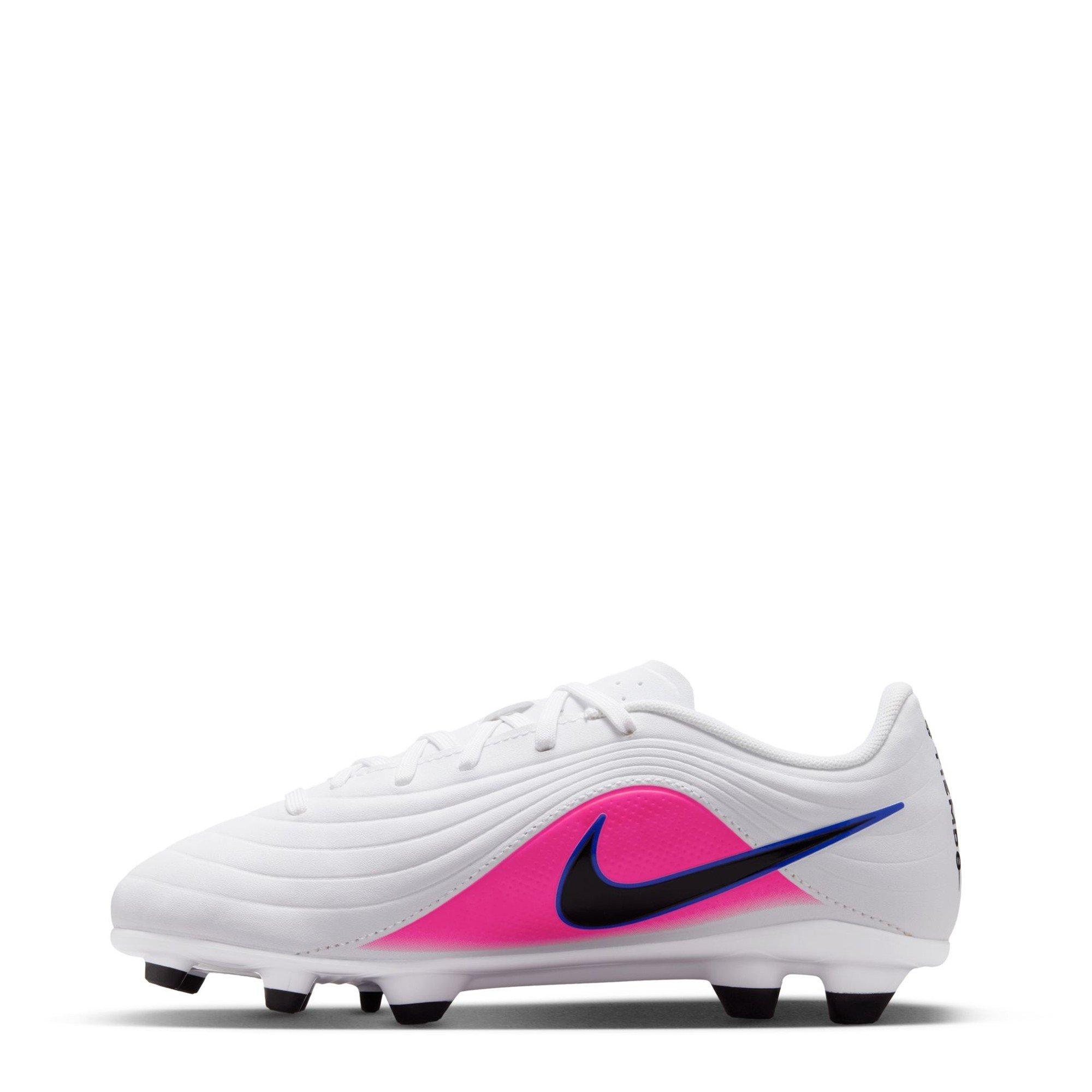 Wht/Bk-Blu-Pink - Nike - Tiempo Maestro Club Junior Firm Ground Boots - 2