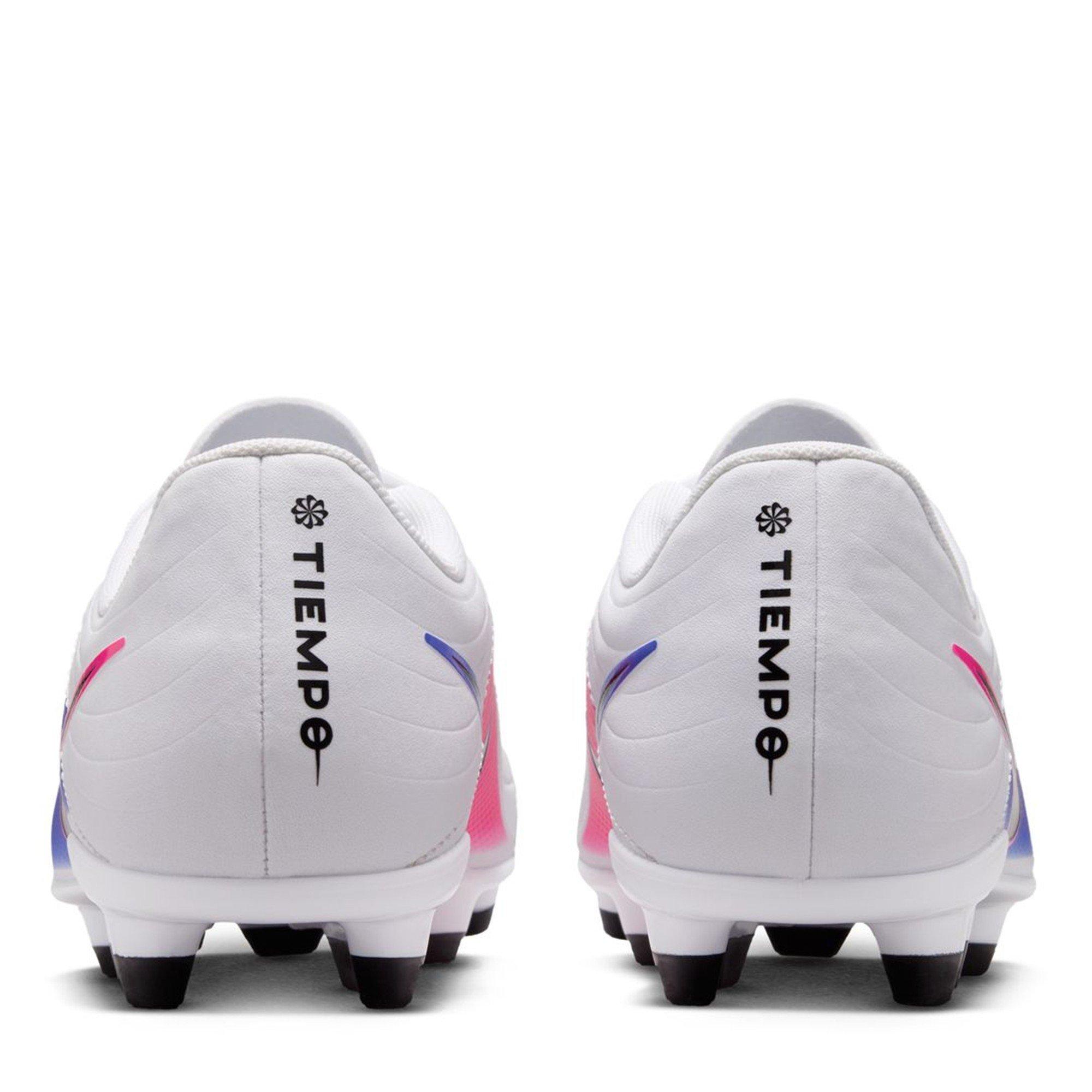 Wht/Bk-Blu-Pink - Nike - Tiempo Maestro Club Junior Firm Ground Boots - 5