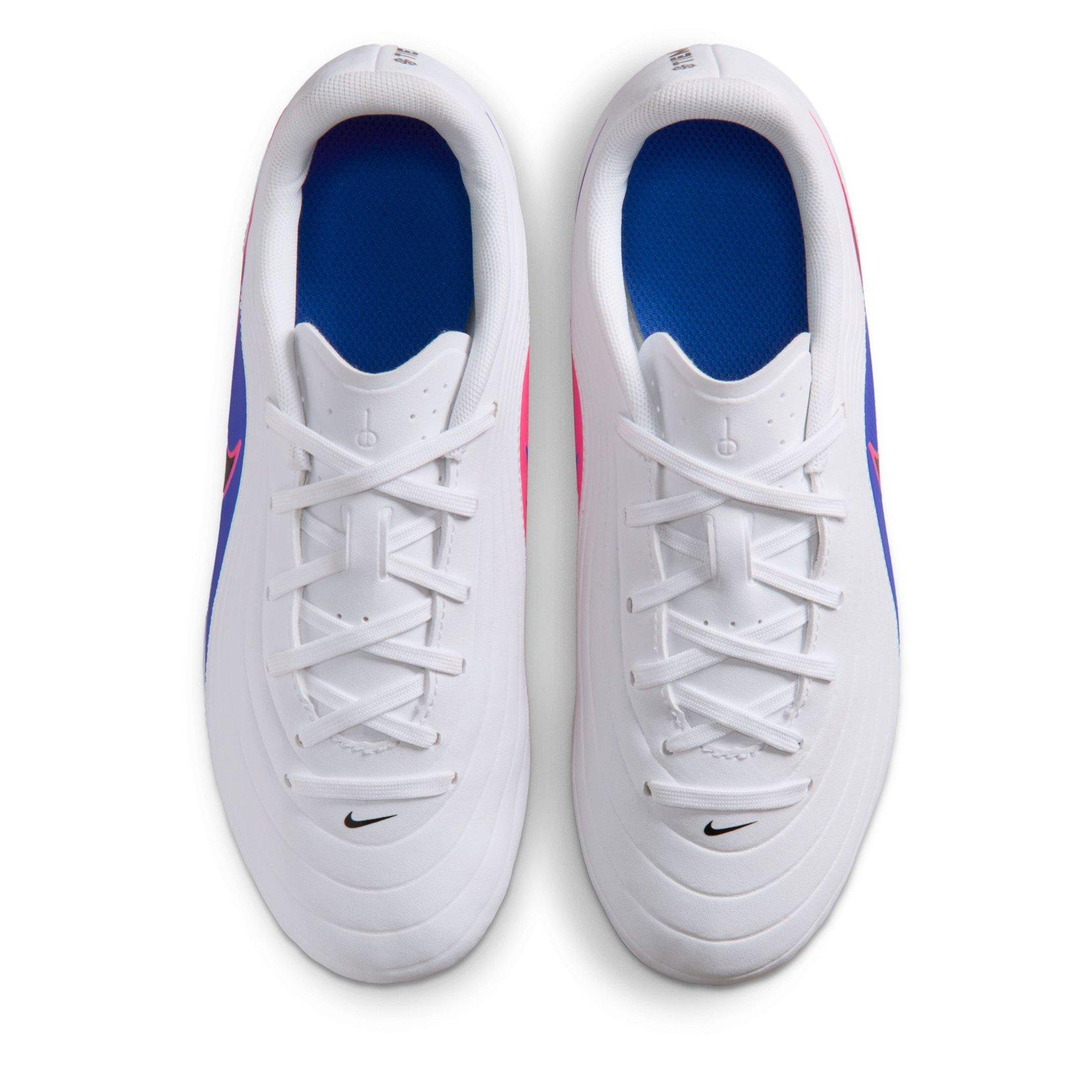 Wht/Bk-Blu-Pink - Nike - Tiempo Maestro Club Junior Firm Ground Boots - 6