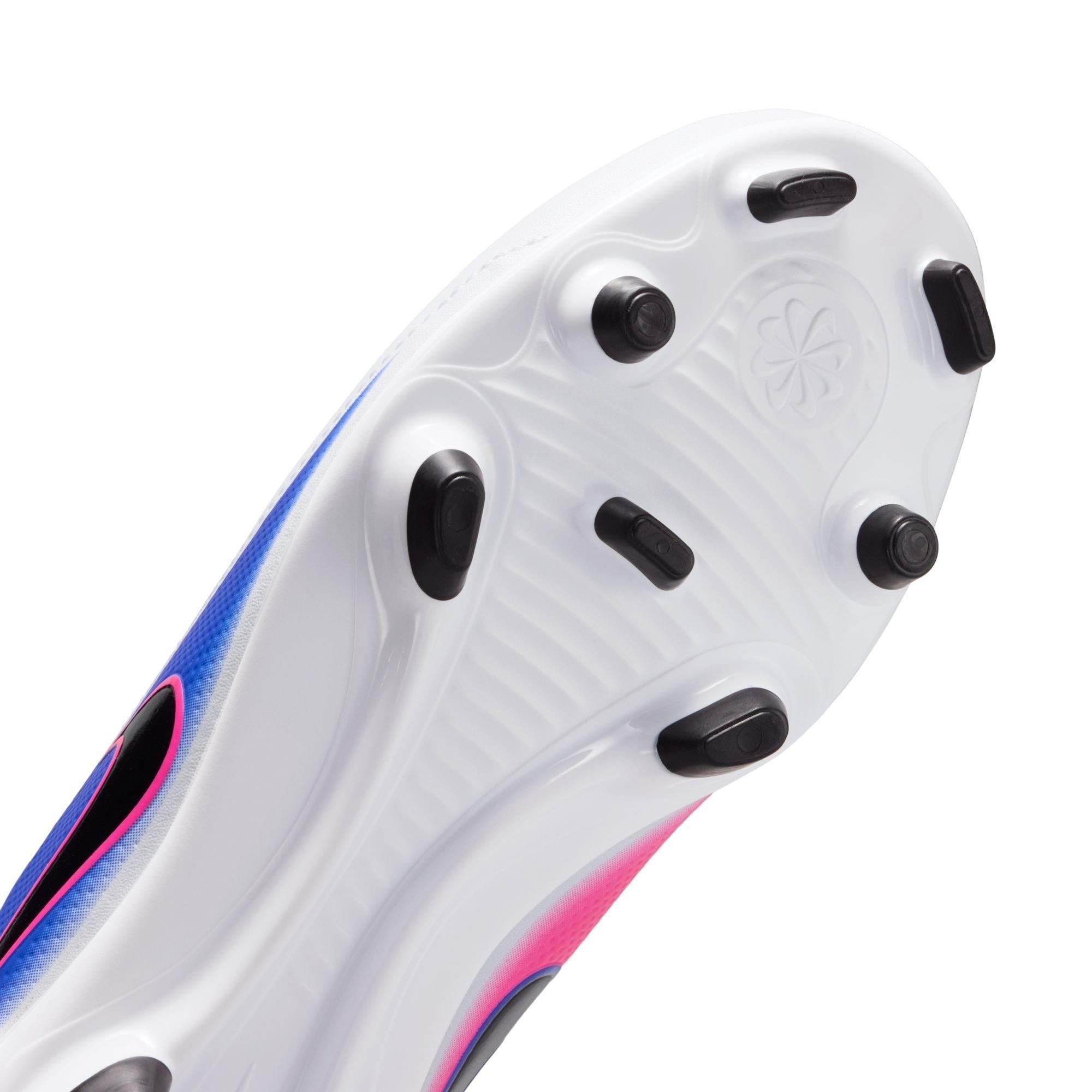 Wht/Bk-Blu-Pink - Nike - Tiempo Maestro Club Junior Firm Ground Boots - 9