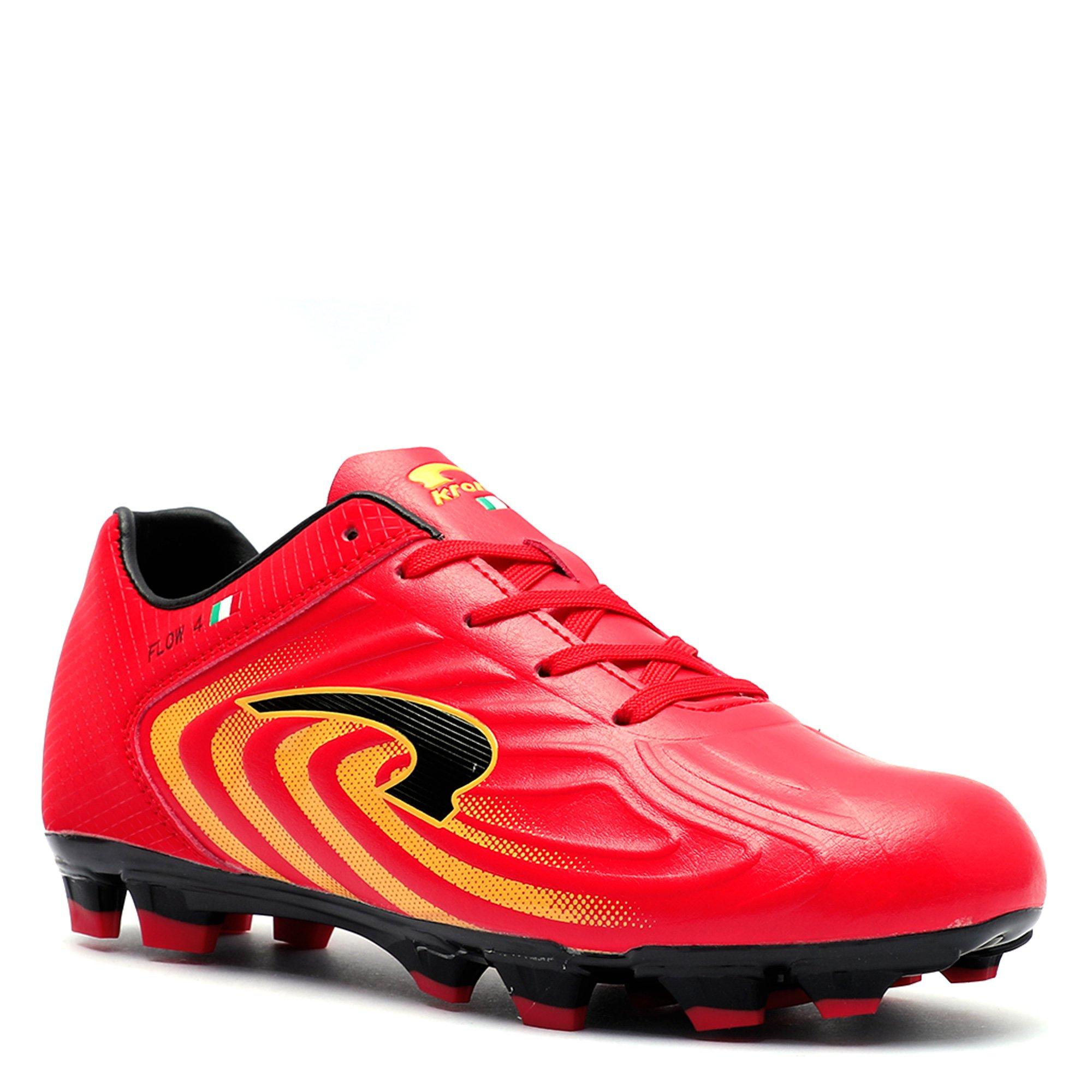 Red/Black - Kronos - Flow 4 Junior Firm Ground Football Boots - 5