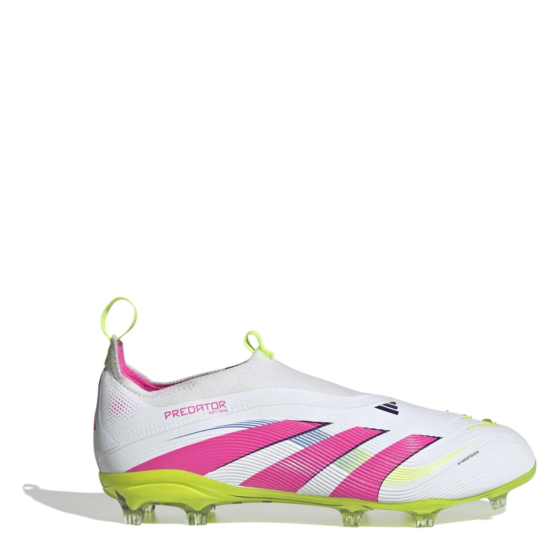 Adidas Boys Predator Elite Firm Ground Childrens - White/Pink - C11 (29)