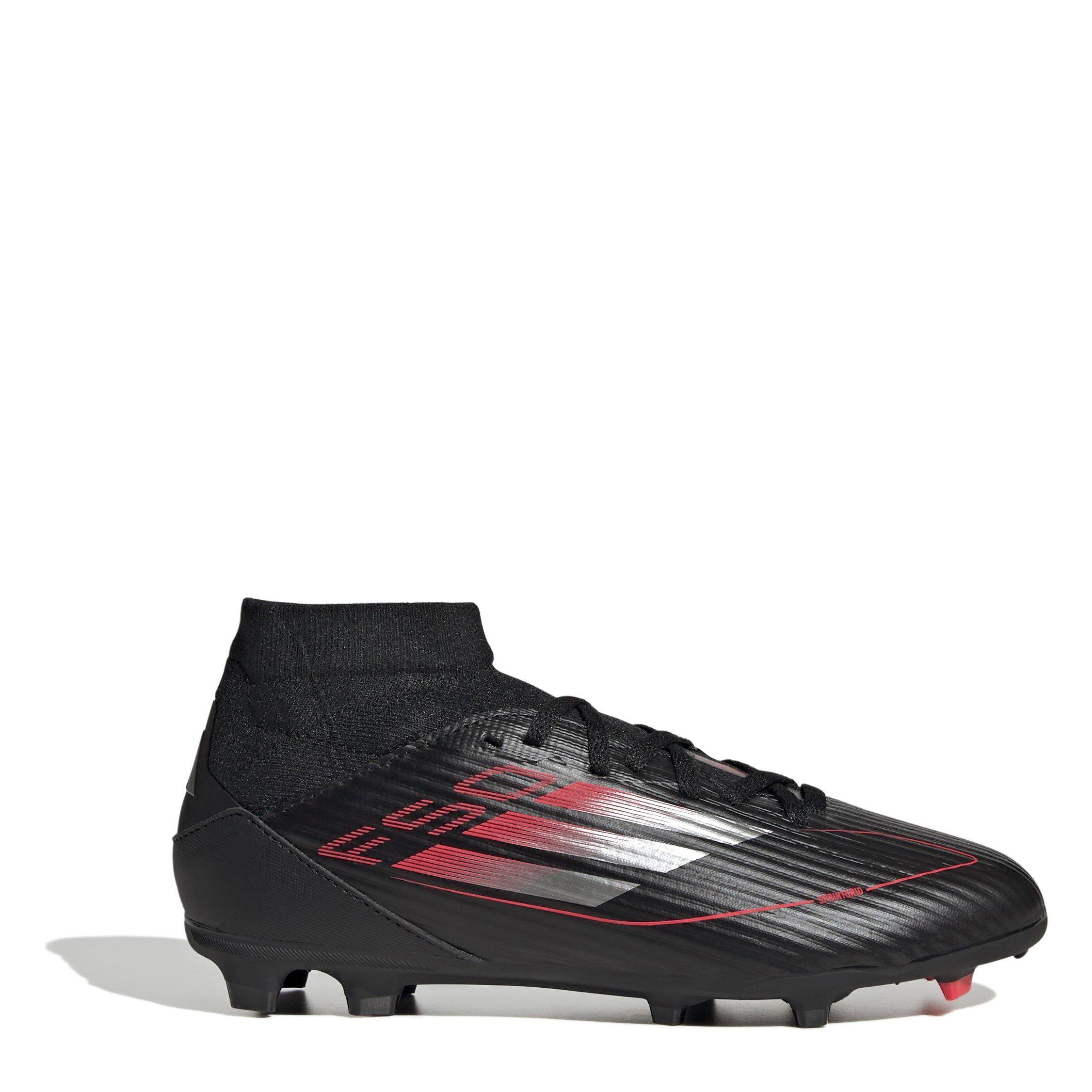adidas F50 League Childrens Firm Ground Football Boots - Black/Iron/Red
