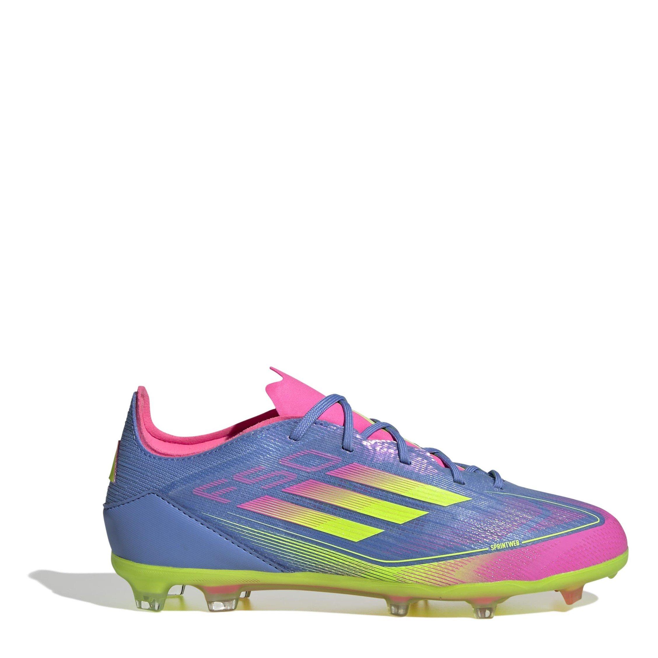 Adidas Boys F50 Elite Childrens Firm Ground Football Boots - Blue/Lemon - C12 (30.5)