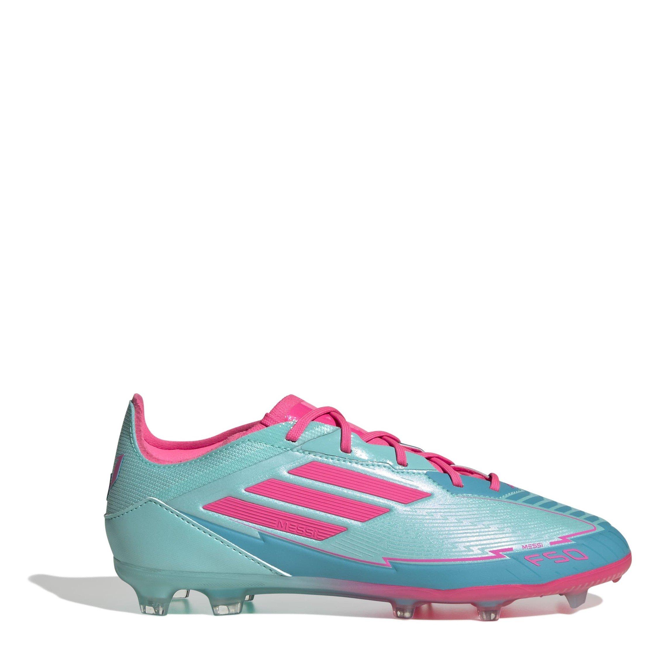 Adidas Boys F50 Elite Childrens Firm Ground Football Boots - Blue/Pink - C10 (28)