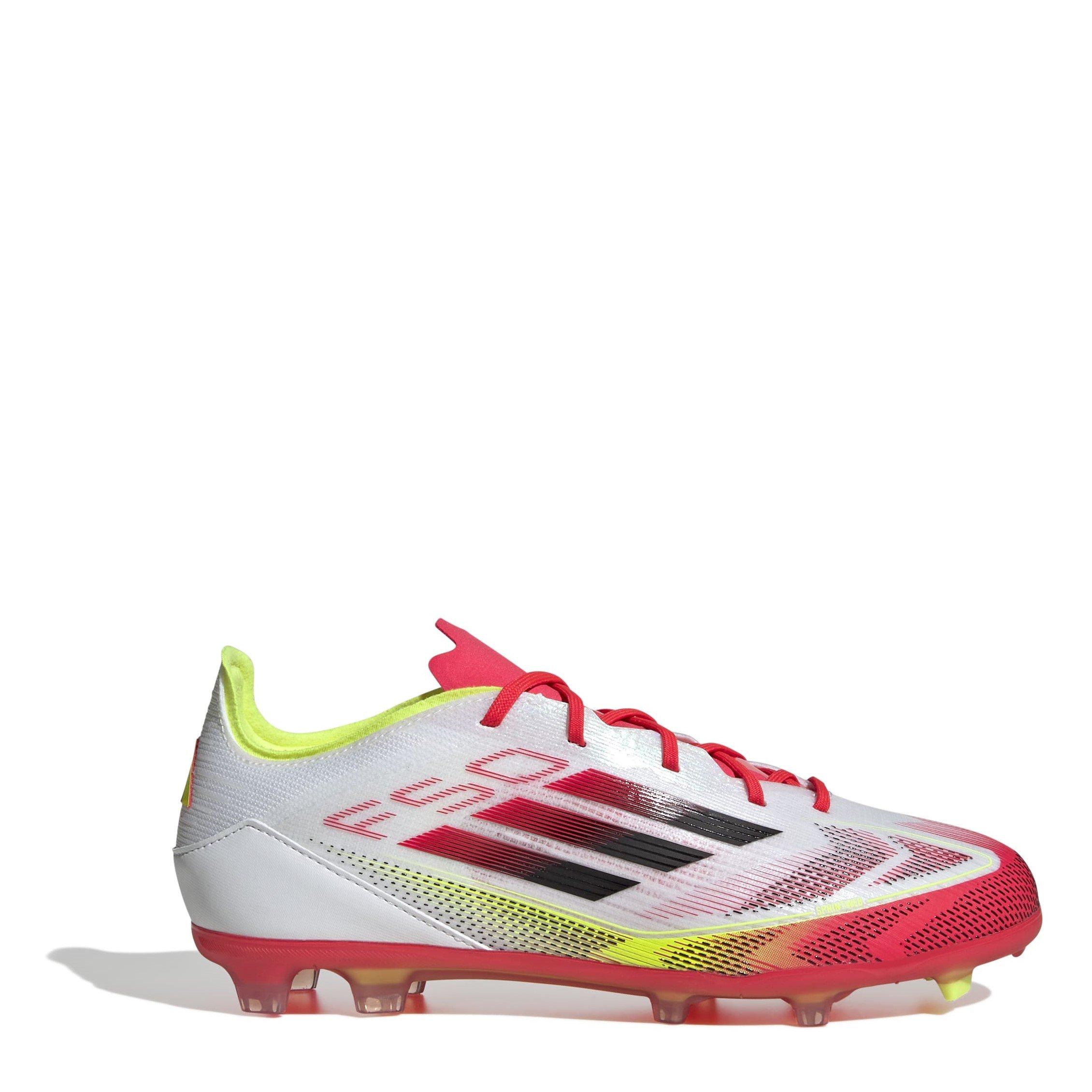Adidas Boys F50 Elite Childrens Firm Ground Football Boots - White/Red - C10 (28)