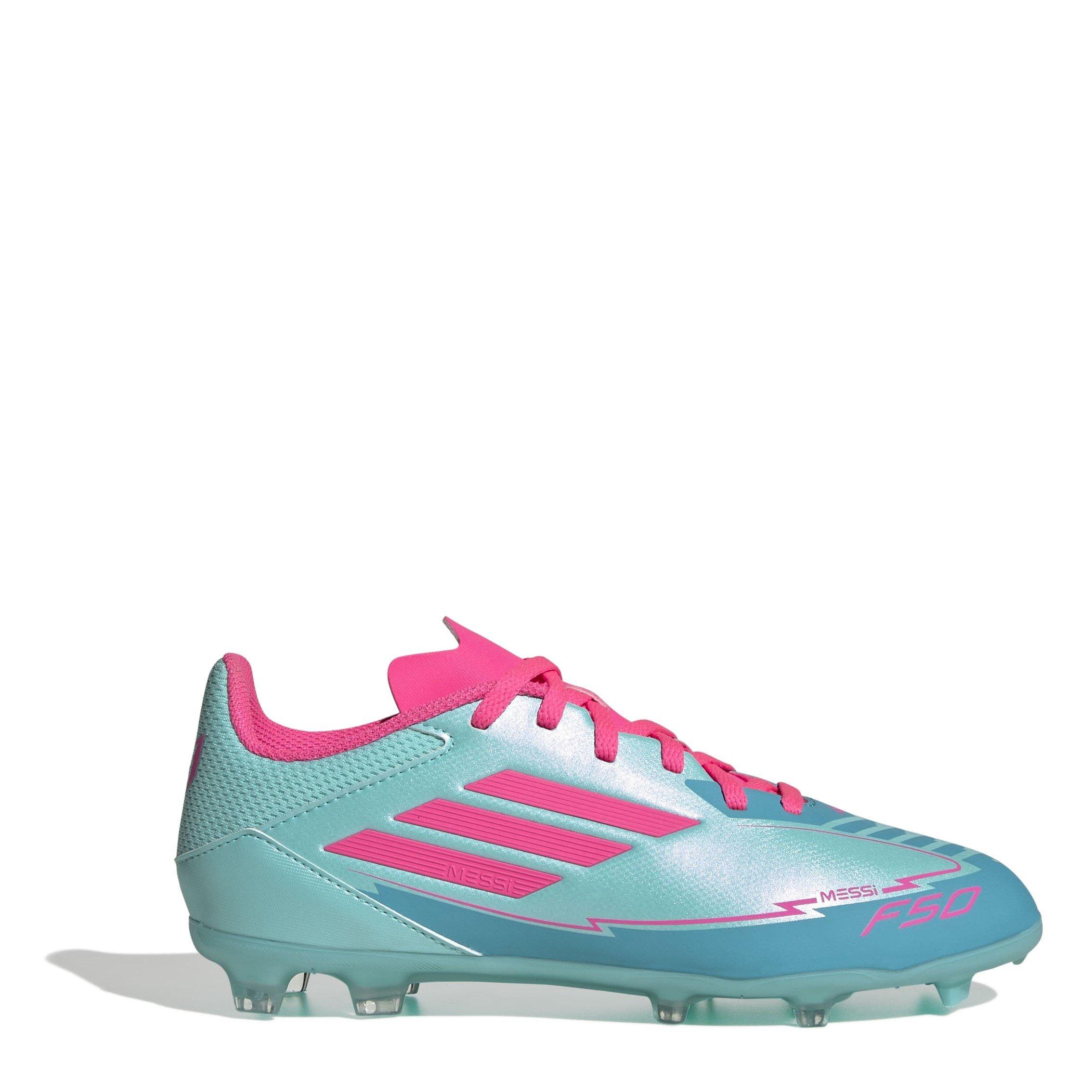 Adidas Boys F50 League Childrens Firm Ground Football Boots - Blue/Pink - C11.5 (30)