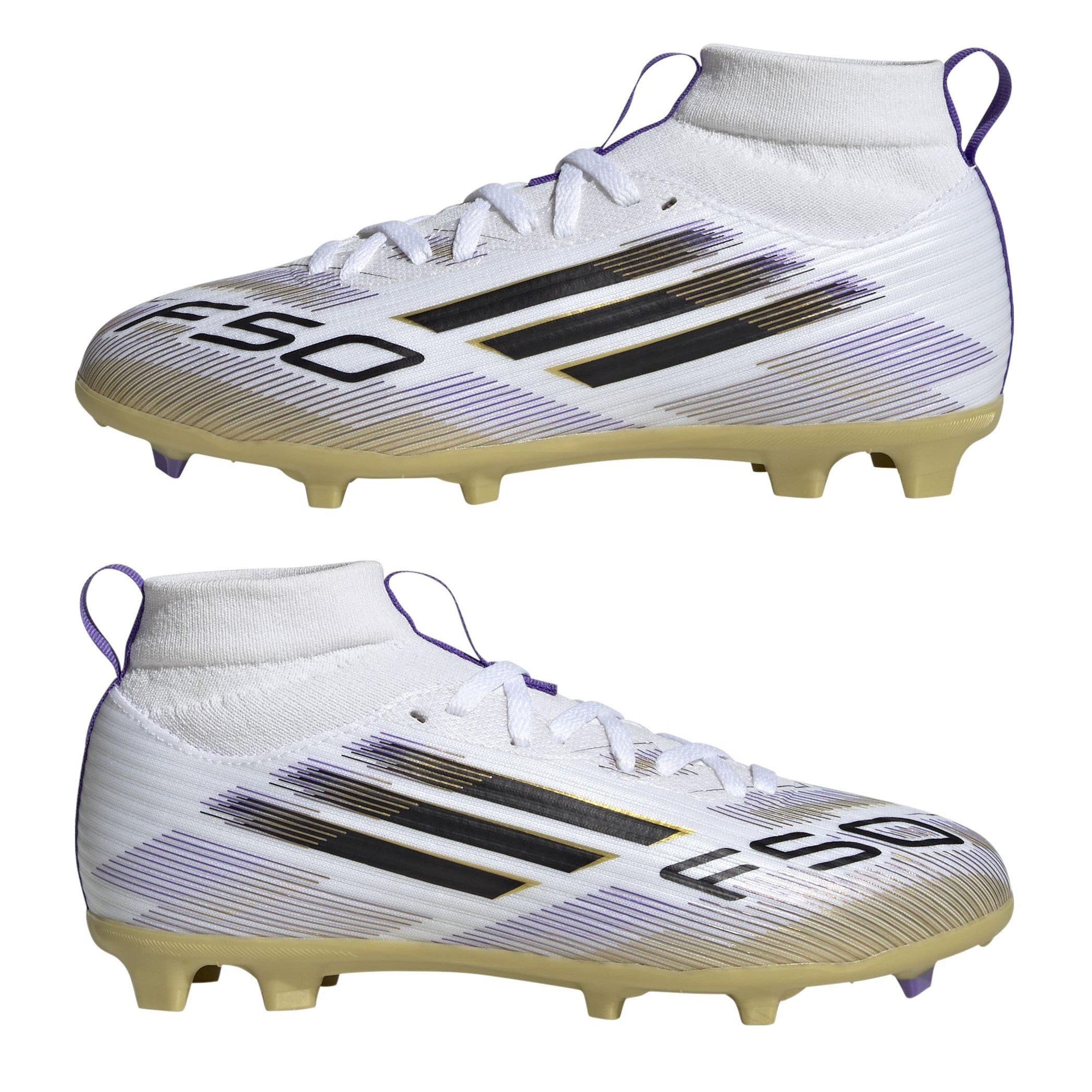 Hvid/Sort/Guld - adidas - F50 League Childrens Multi-Ground Football Boots - 9