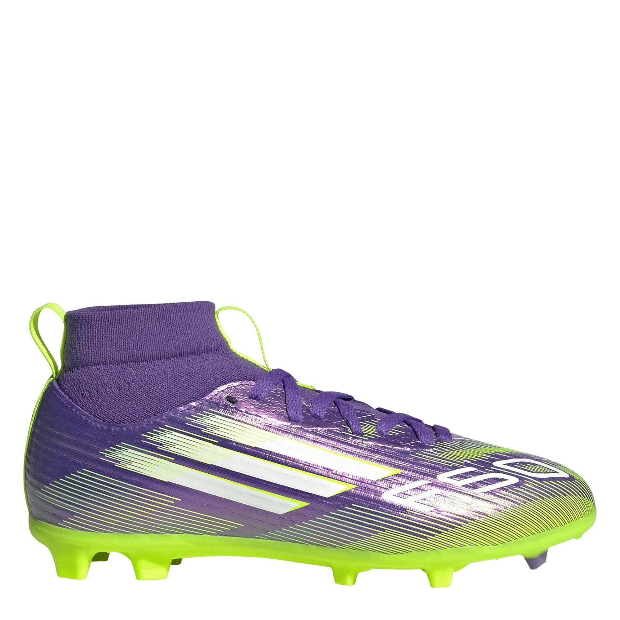 Adidas Boys F50 League Childrens -Ground Football Boots - Purple/White - C13 (31.5)