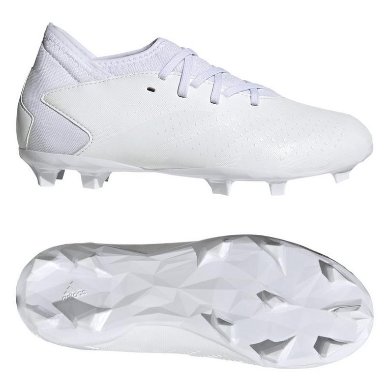 Blanco/Blanco - adidas - Predator Accuracy.3 Childrens Firm Ground Football Boots - 10