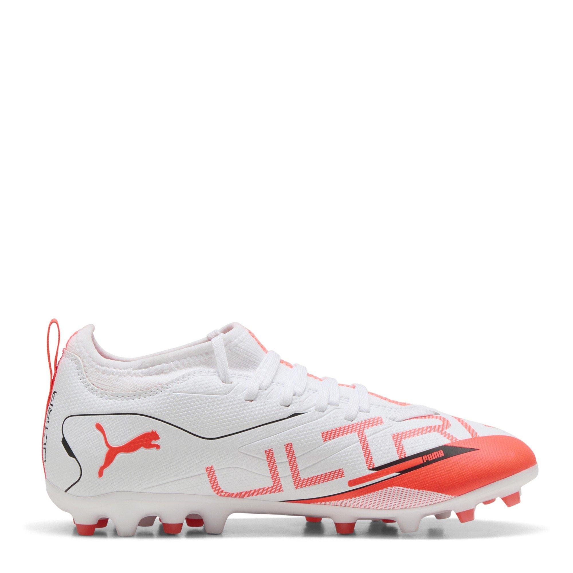 White-Bl - Puma - Unisex Kids' Ultra 5 Match Mg Firm Ground Football Boots - 4
