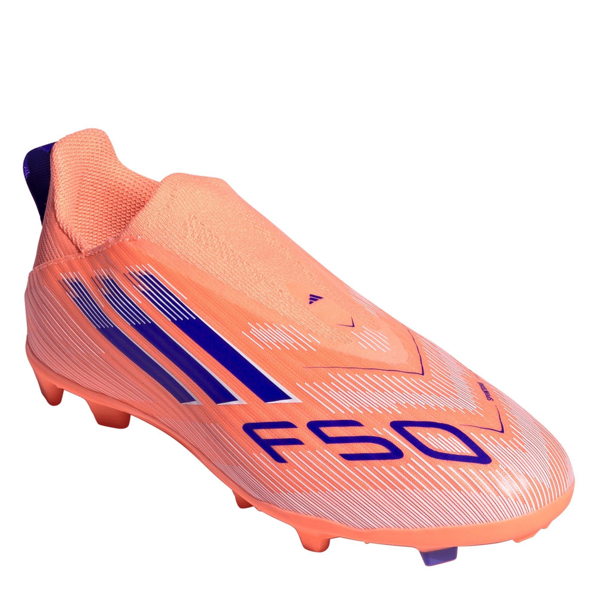 Orange/Blue - adidas - F50 Childrens League Laceless Multi-Ground Boots - 3