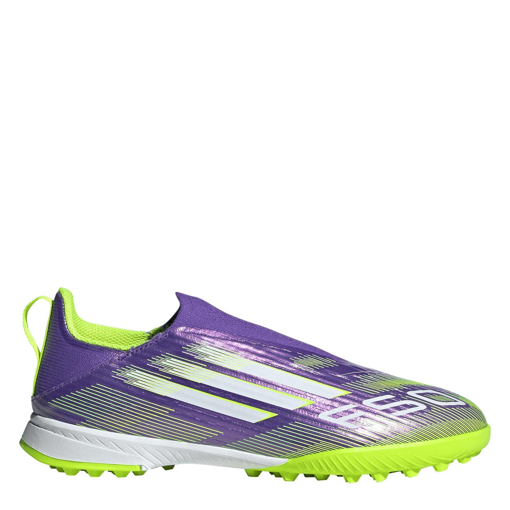 Adidas Boys F50 Childrens League Laceless -Ground Boots - Purple/White - C11 (29)