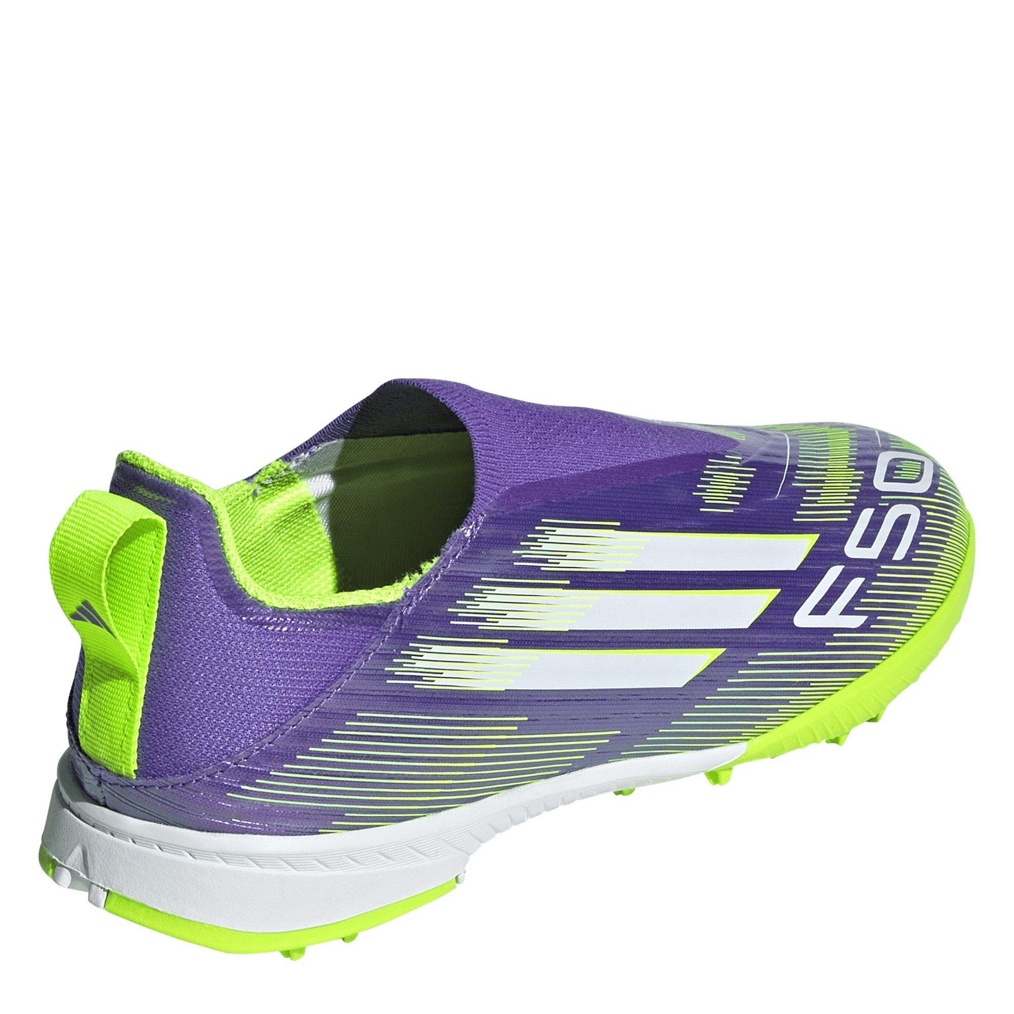 Purple/White - adidas - F50 Juniors League Laceless Multi-Ground Boots - 4