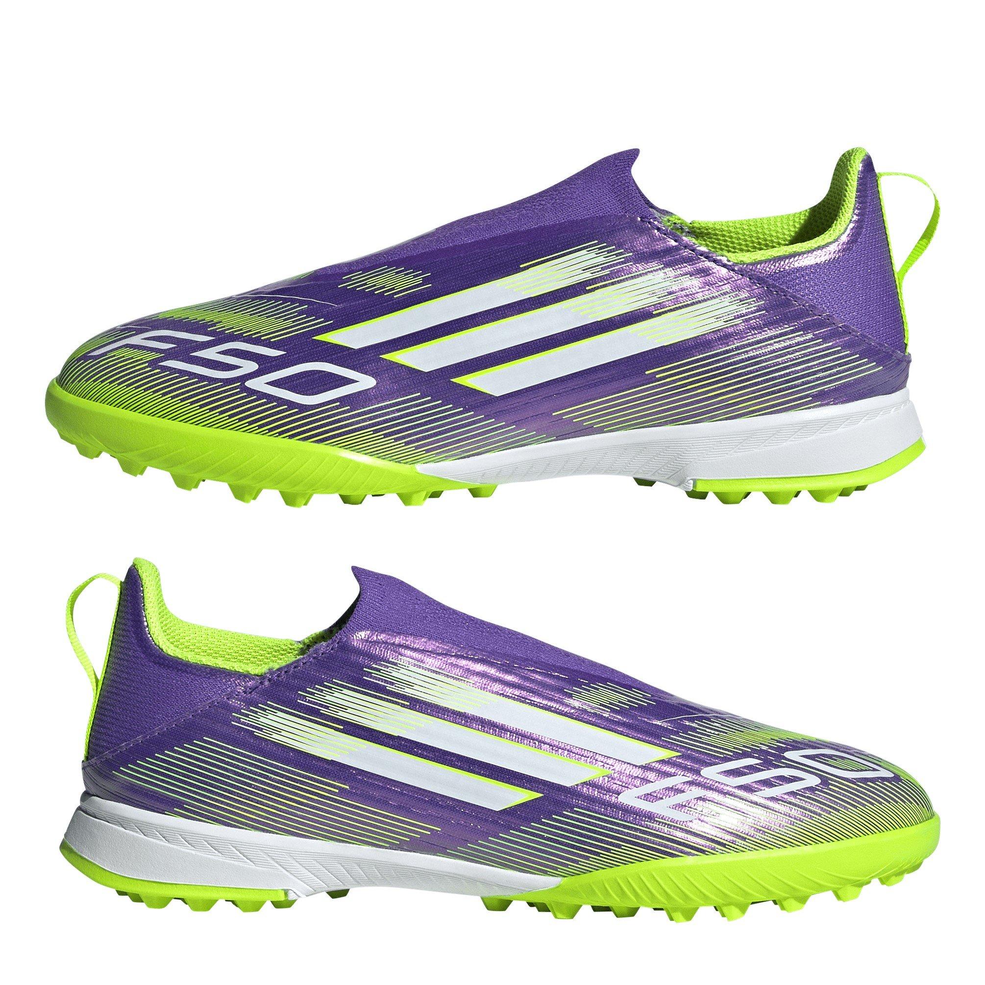 Purple/White - adidas - F50 Juniors League Laceless Multi-Ground Boots - 9