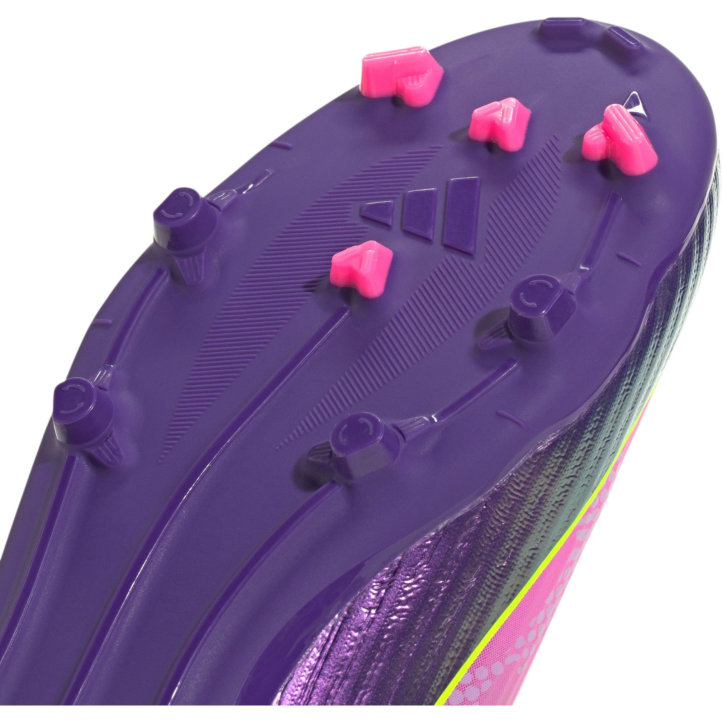 Purple/Yellow - adidas - F50 Childrens League Laceless Multi-Ground Boots - 8