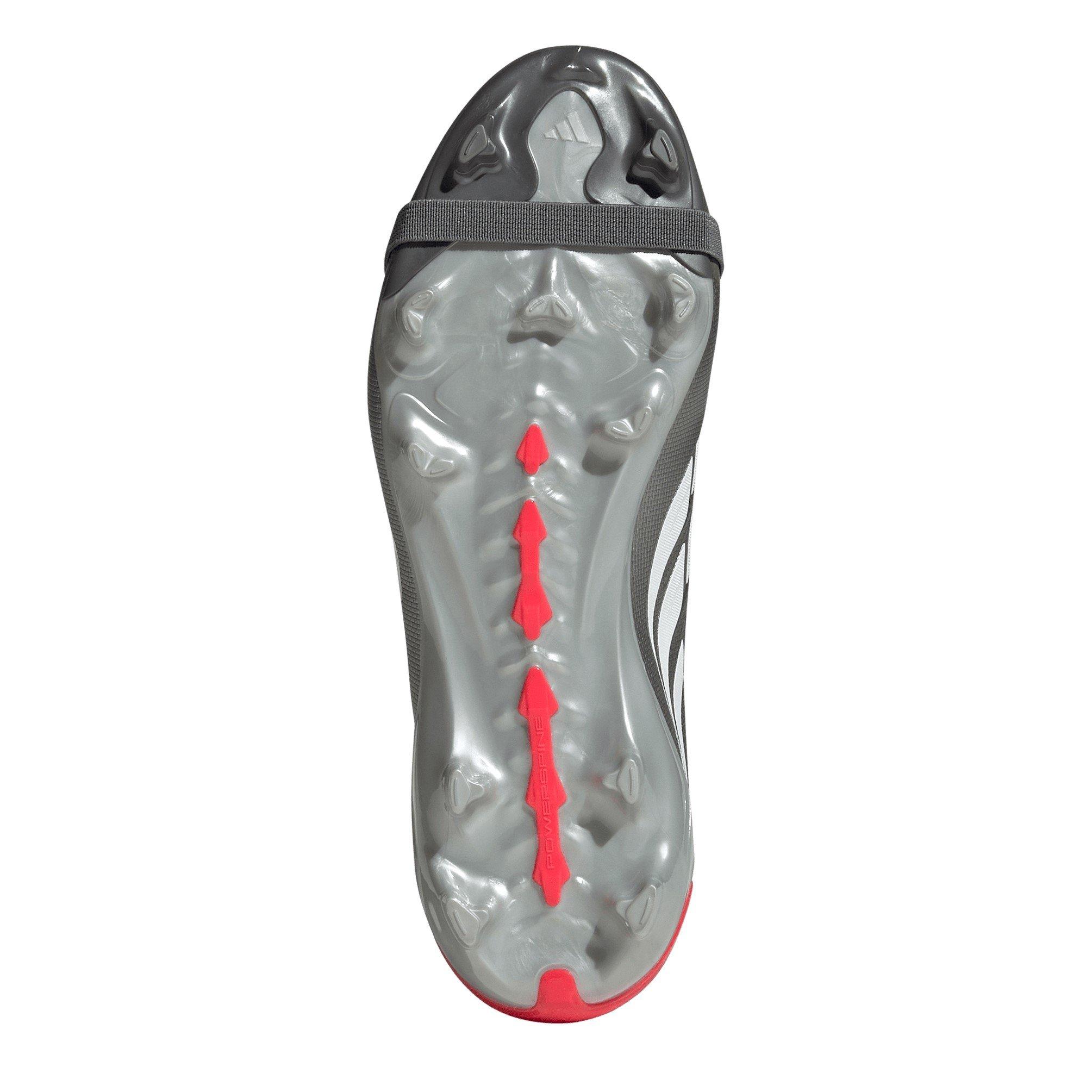 Grigio/Rosso - adidas - Predator Fold-Over Tongue League Firm Ground Football Boots Childrens - 6