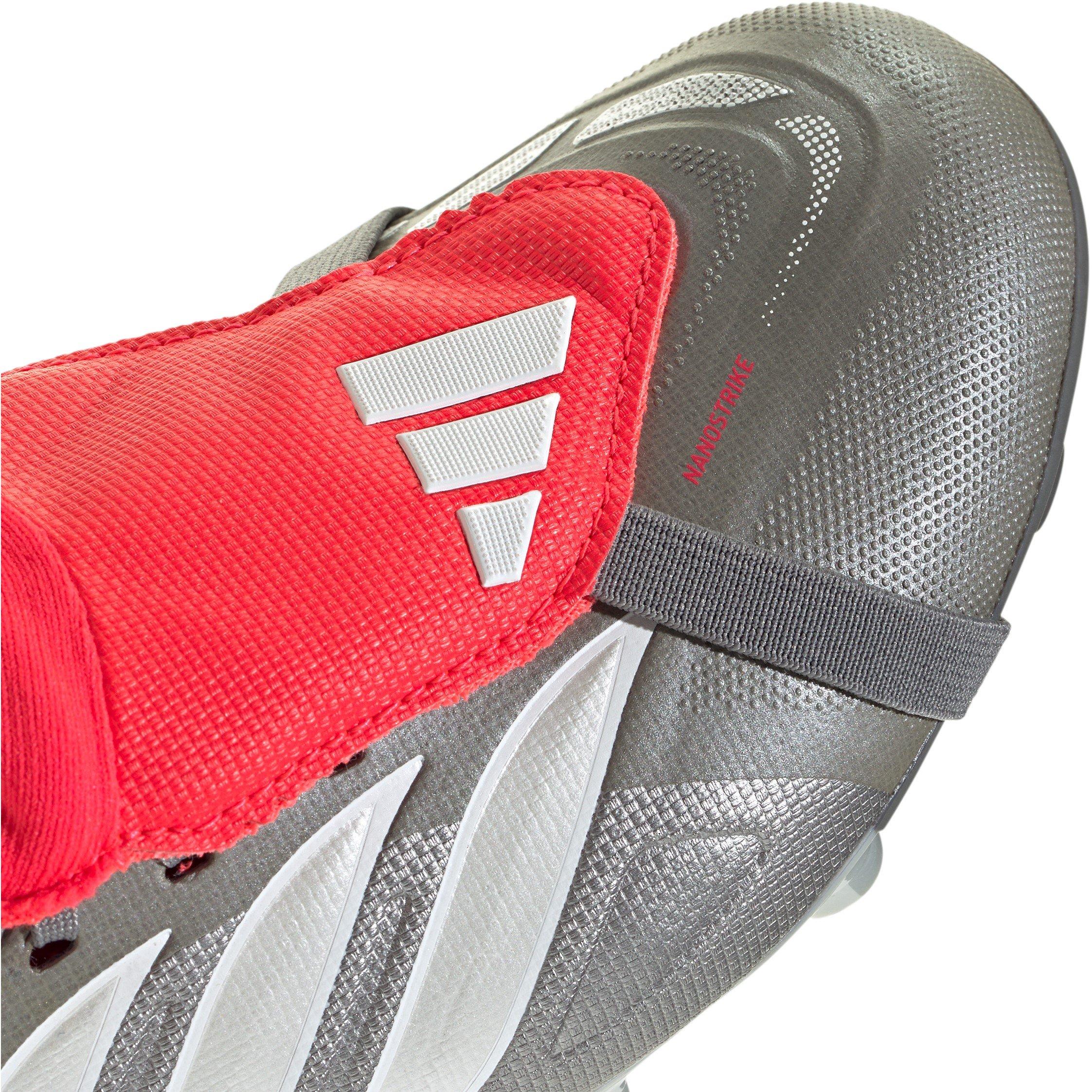 Grigio/Rosso - adidas - Predator Fold-Over Tongue League Firm Ground Football Boots Childrens - 8