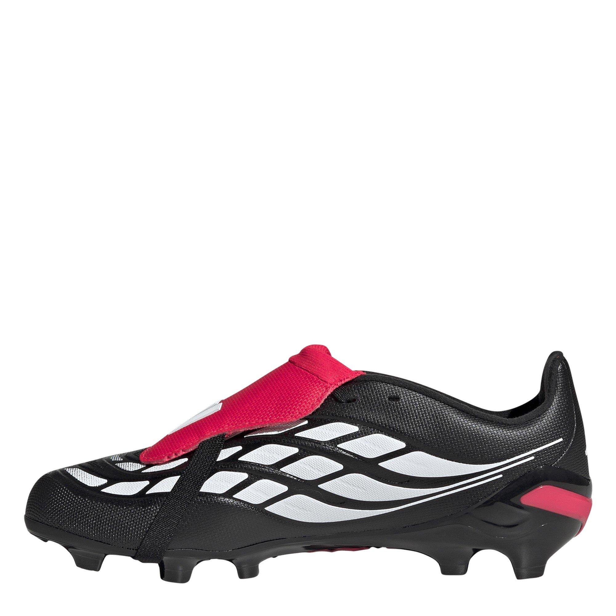 Noir/Rouge - adidas - Predator Fold-Over Tongue League Firm Ground Football Boots Childrens - 2