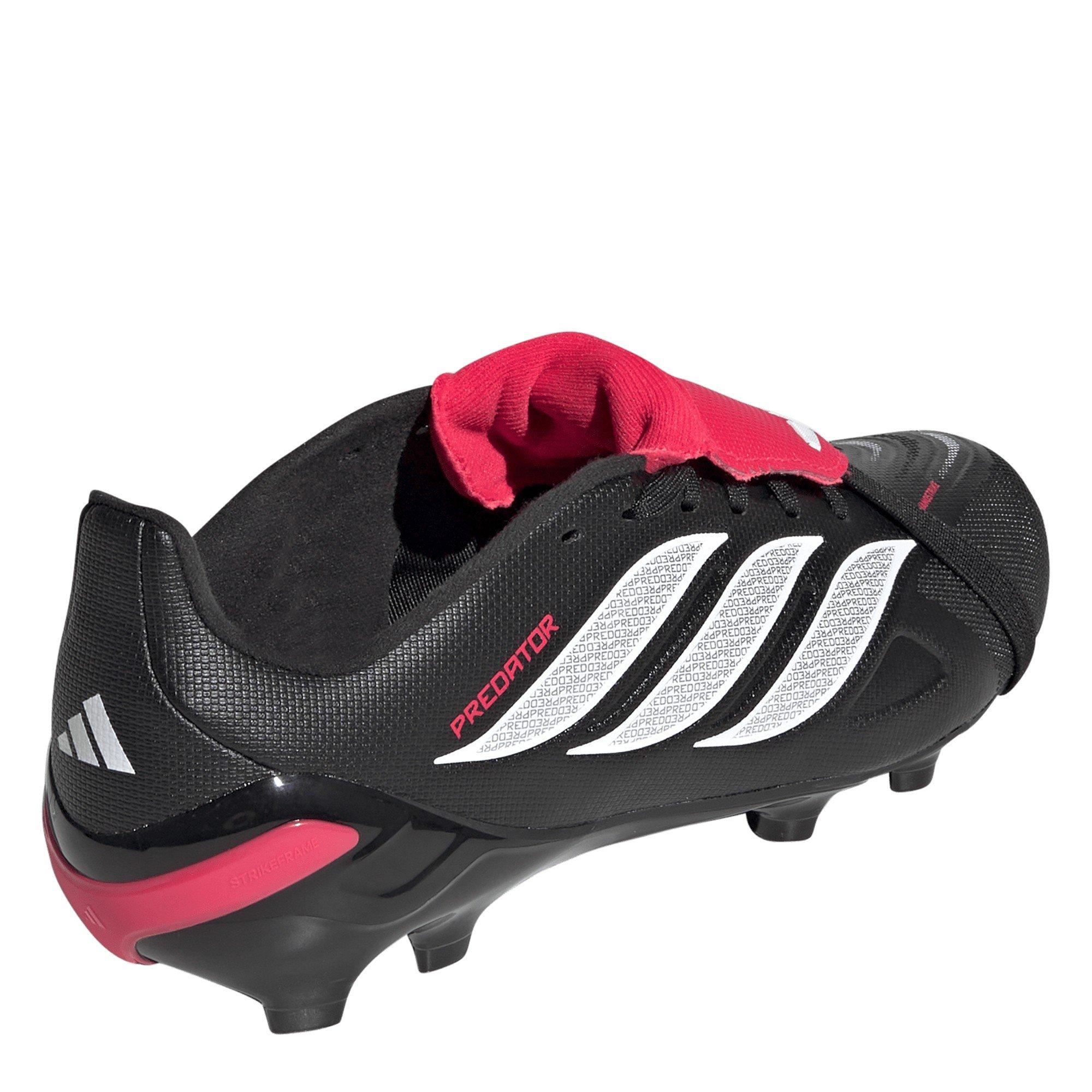 Noir/Rouge - adidas - Predator Fold-Over Tongue League Firm Ground Football Boots Childrens - 4