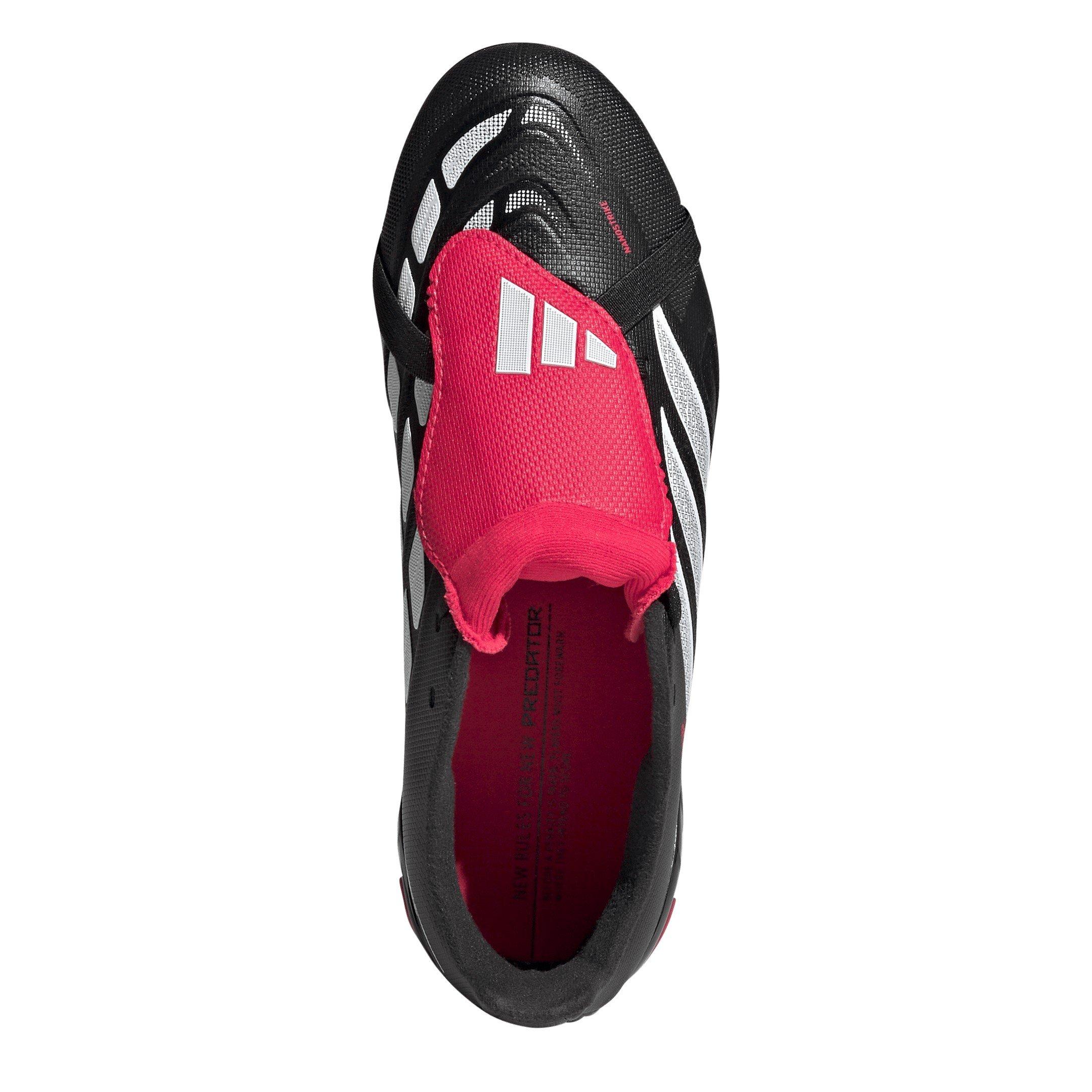Noir/Rouge - adidas - Predator Fold-Over Tongue League Firm Ground Football Boots Childrens - 5