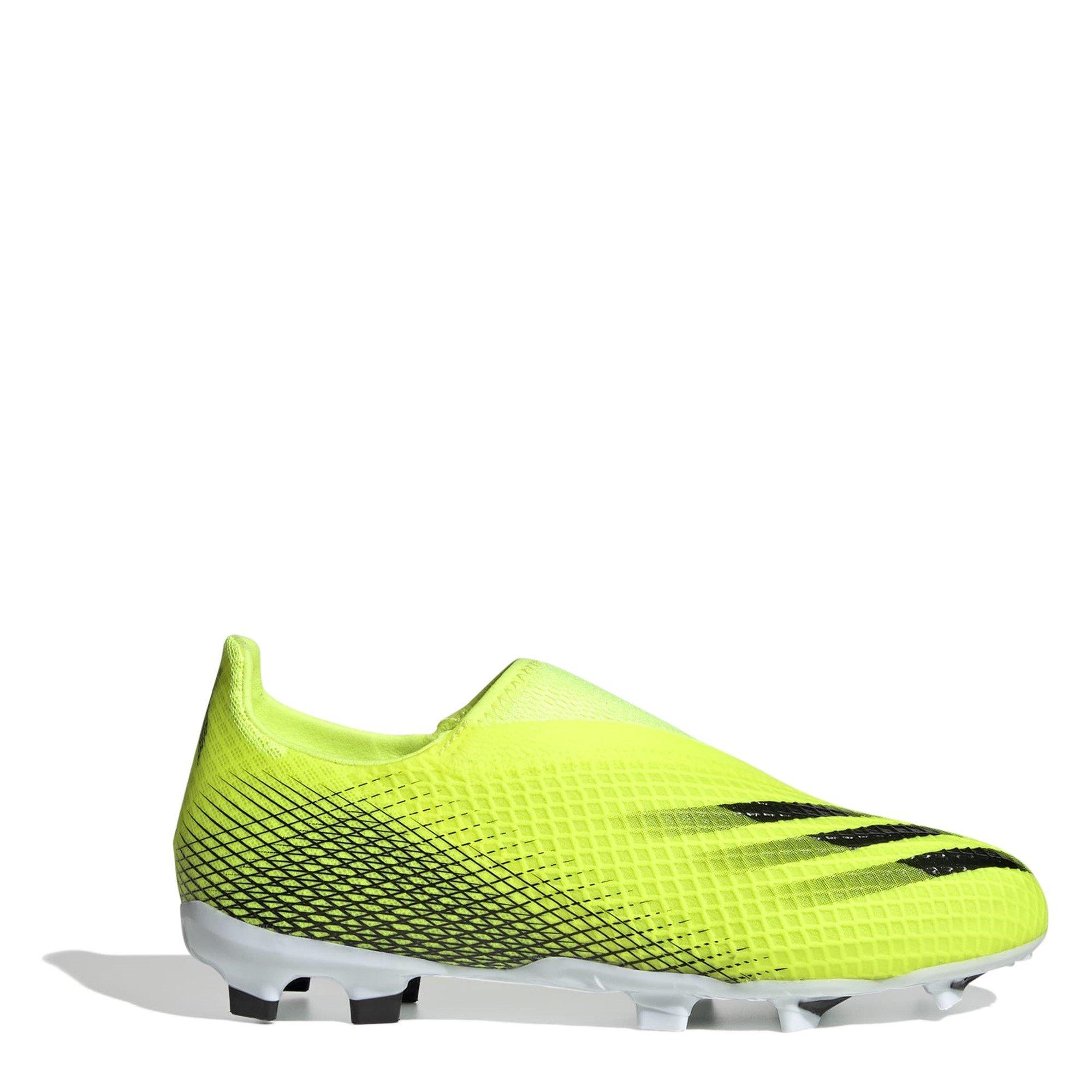 Yellow - adidas - X Ghosted .3 Laceless Childrens Firm Ground Football Boots - 1