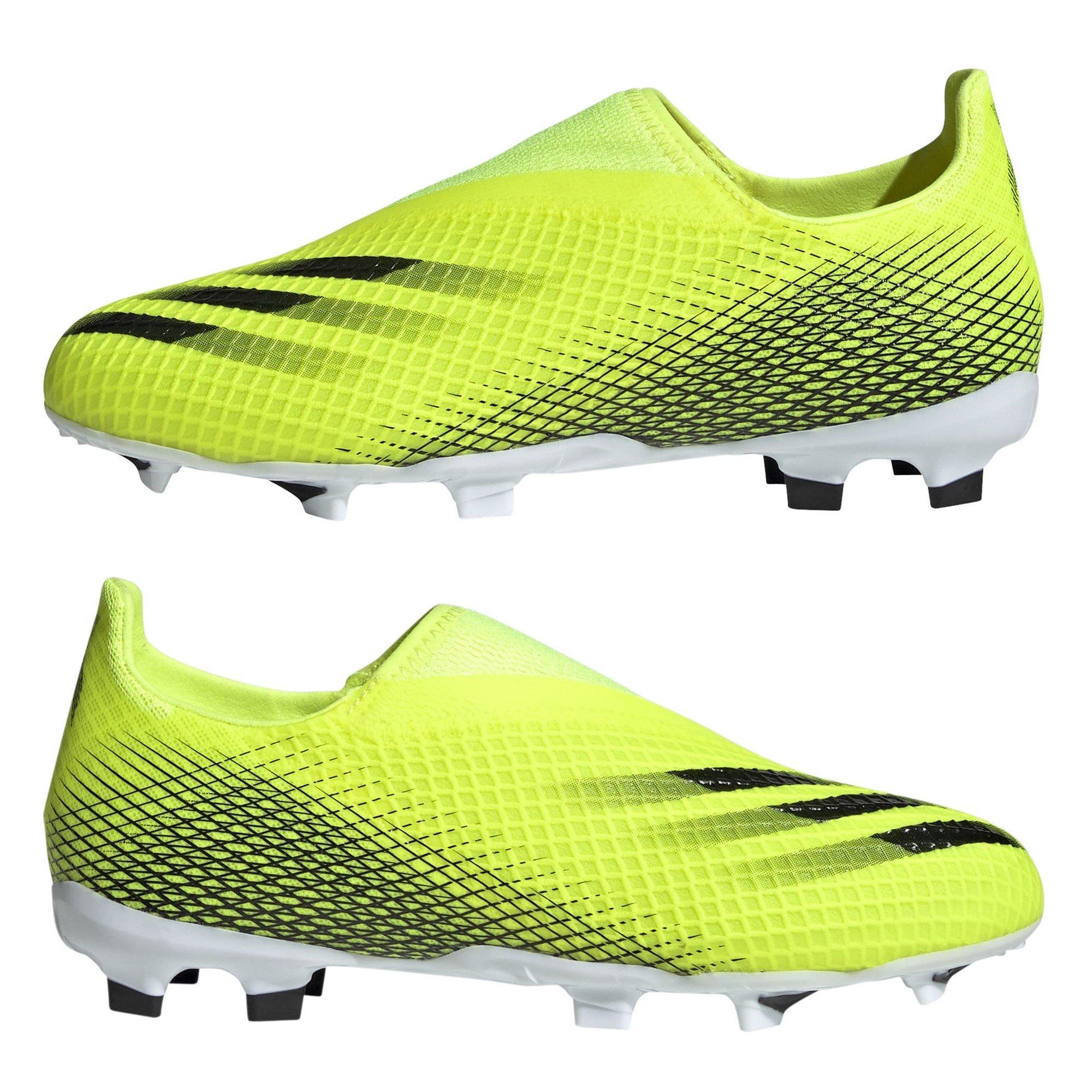 Amarelo - adidas - X Ghosted .3 Laceless Childrens Firm Ground Football Boots - 9