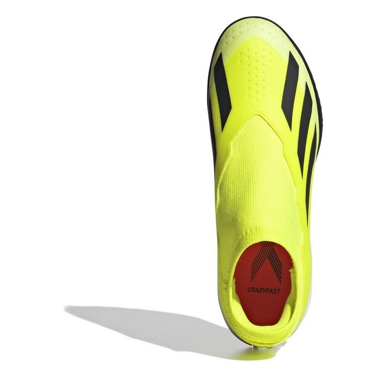Amarillo/Negro/Blanco - adidas - X Crazyfast League Childrens Laceless Astro Turf Football Boots - 5