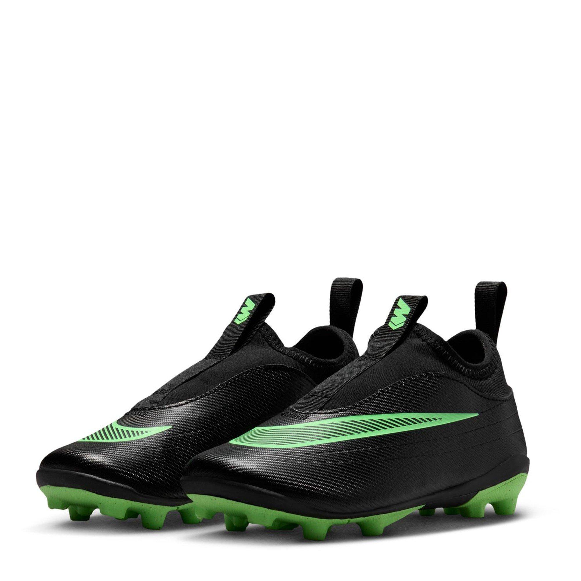 Black/Green - Nike - Kids' Mercurial Club Firm Ground Football Boots - 4