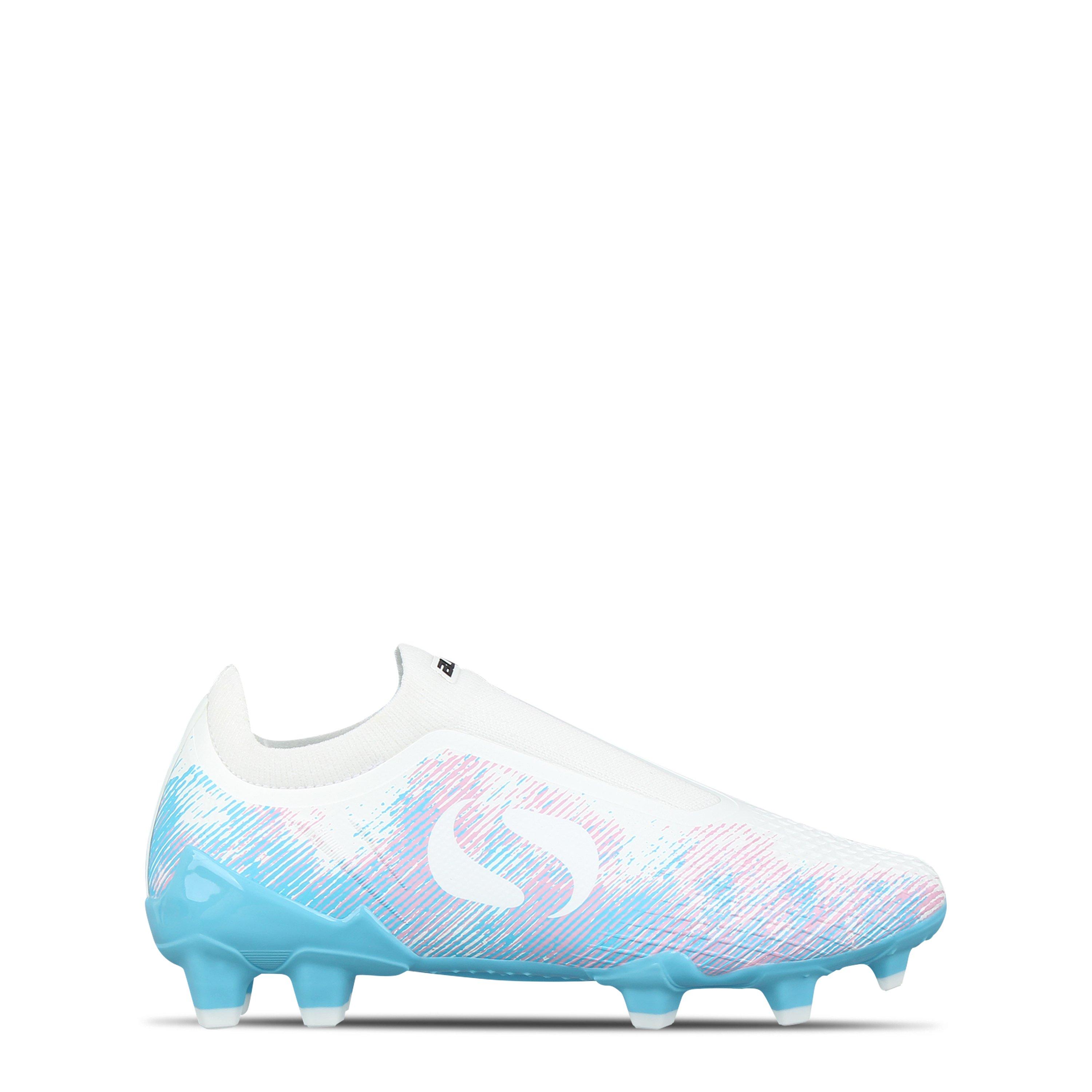 White/Pink/Blue - Sondico - Kids' Blaze Firm Ground Football Boots - 1