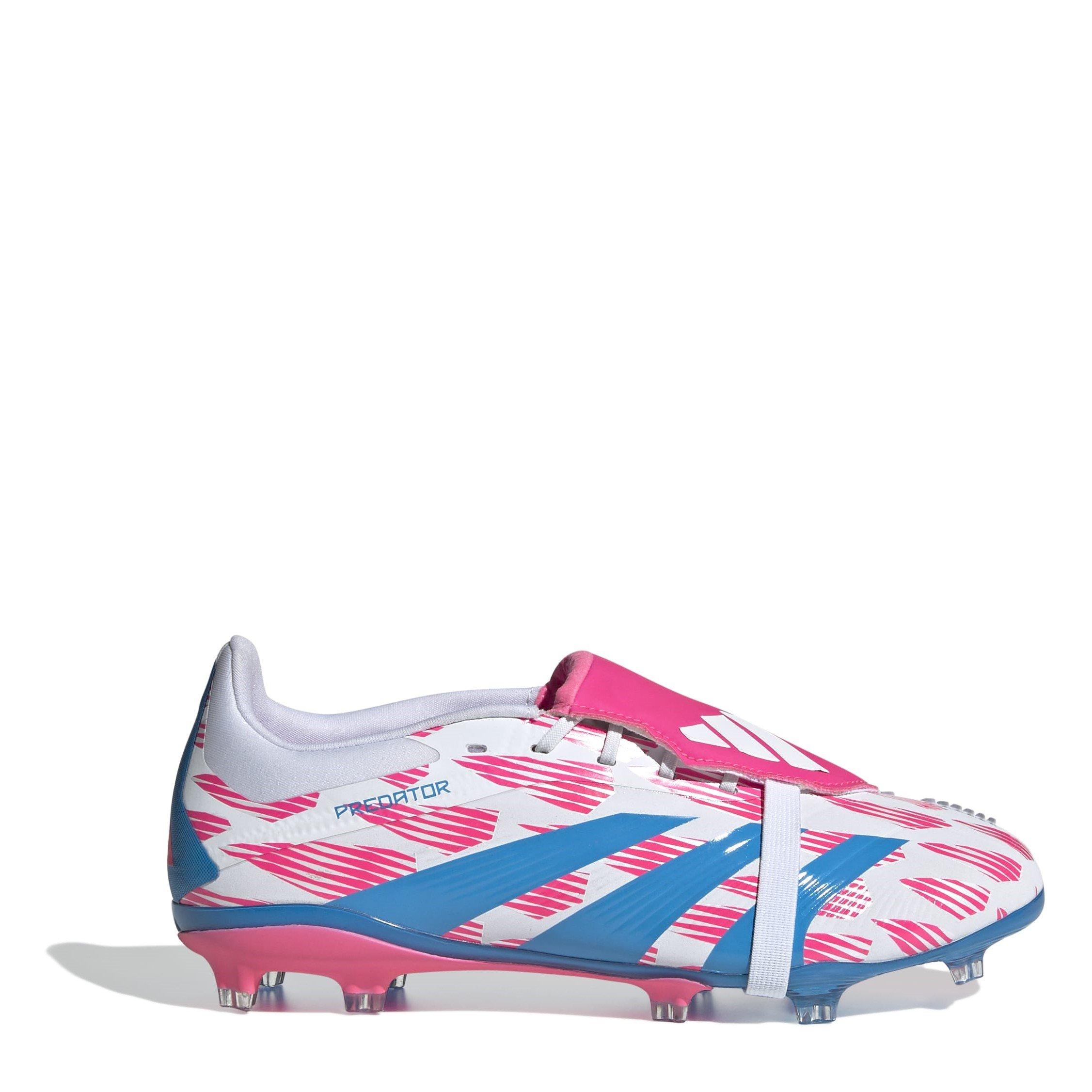 White/Pink - adidas - Predator Elite Fold-Over Tongue Childrens Firm Ground Football Boots - 1