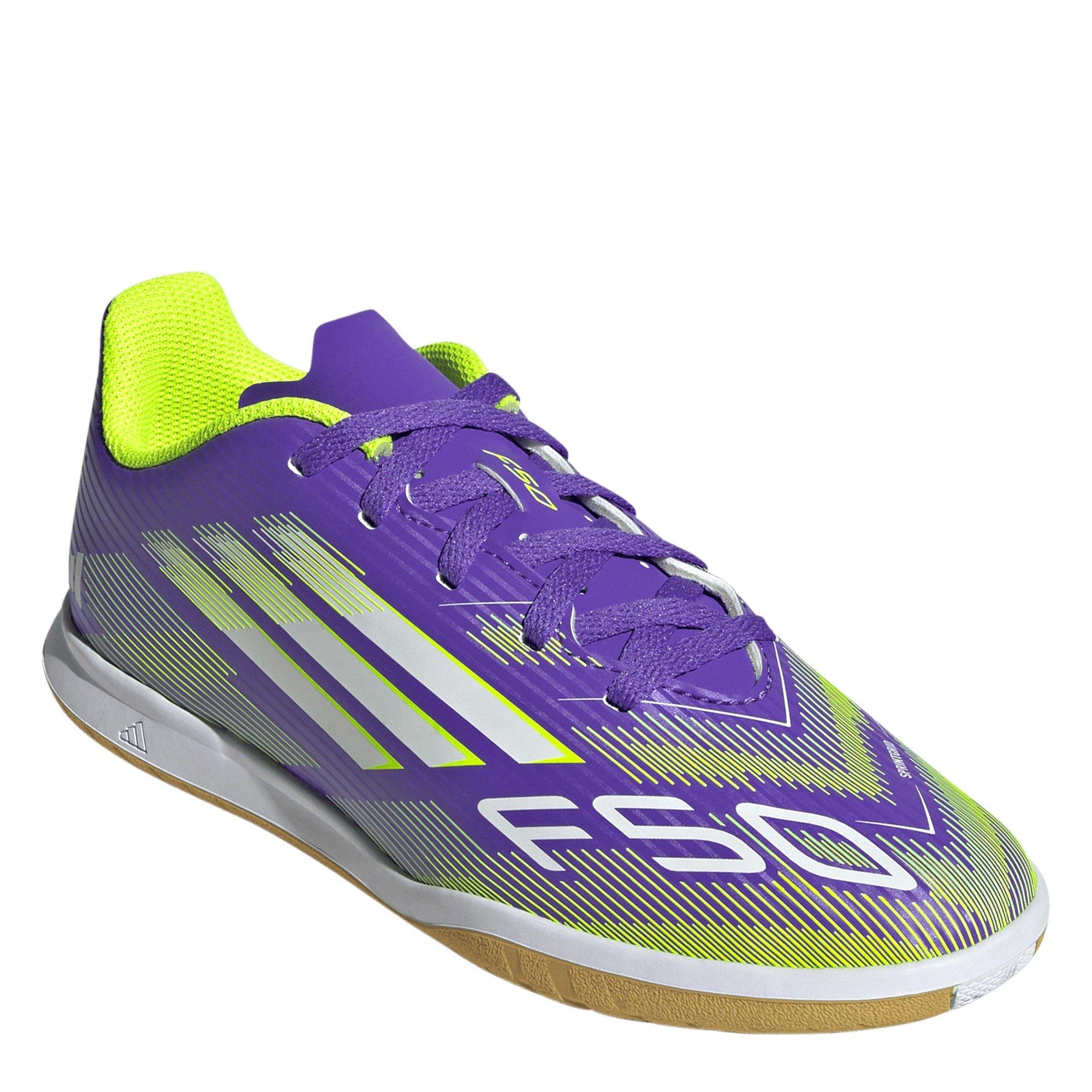 Purple/White - adidas - F50 Club Childrens Indoor Football Boots - 3