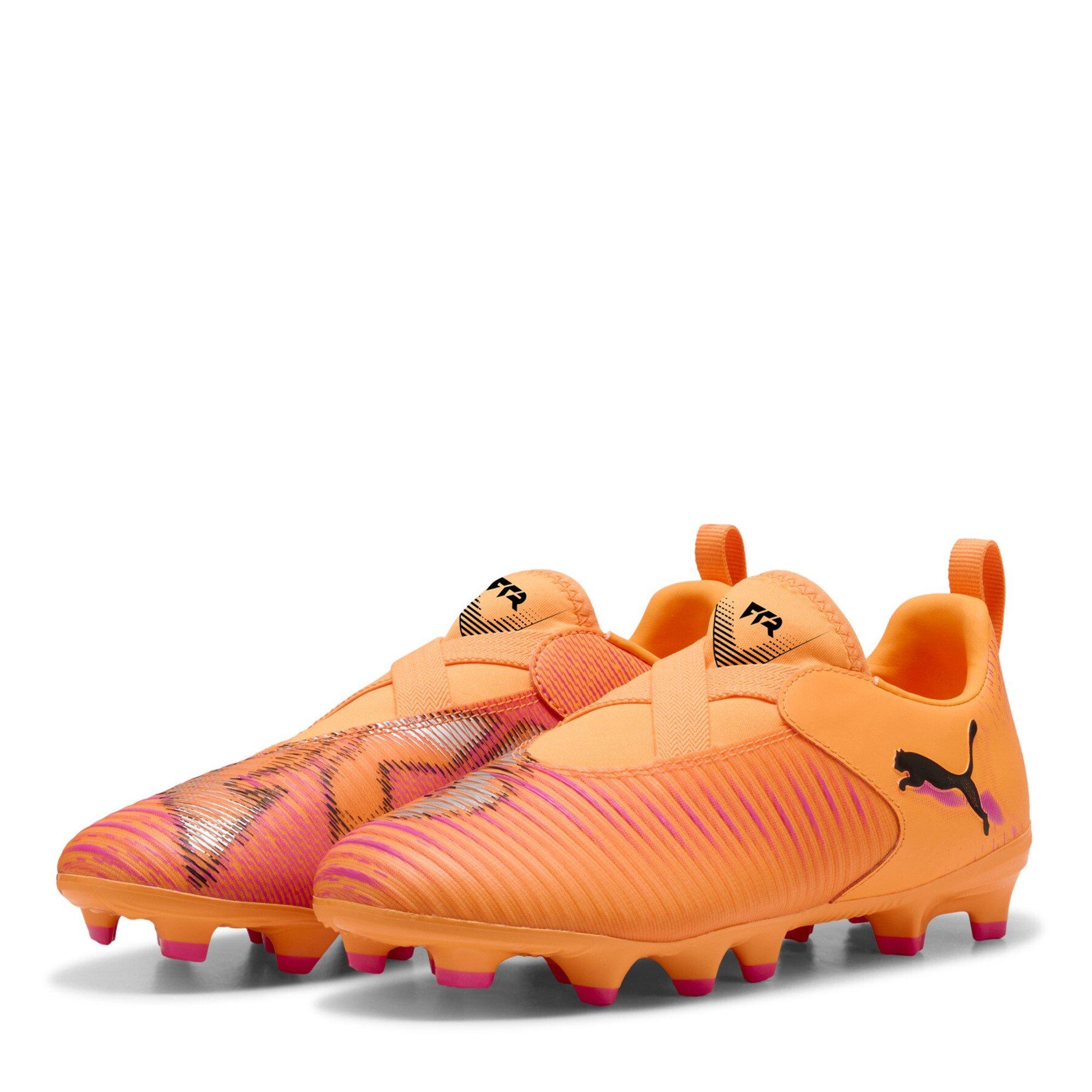 Puma Boys Future 8 Match Laceless Childrens Firm Ground Football Boots - Orange/Black - C10 (28)