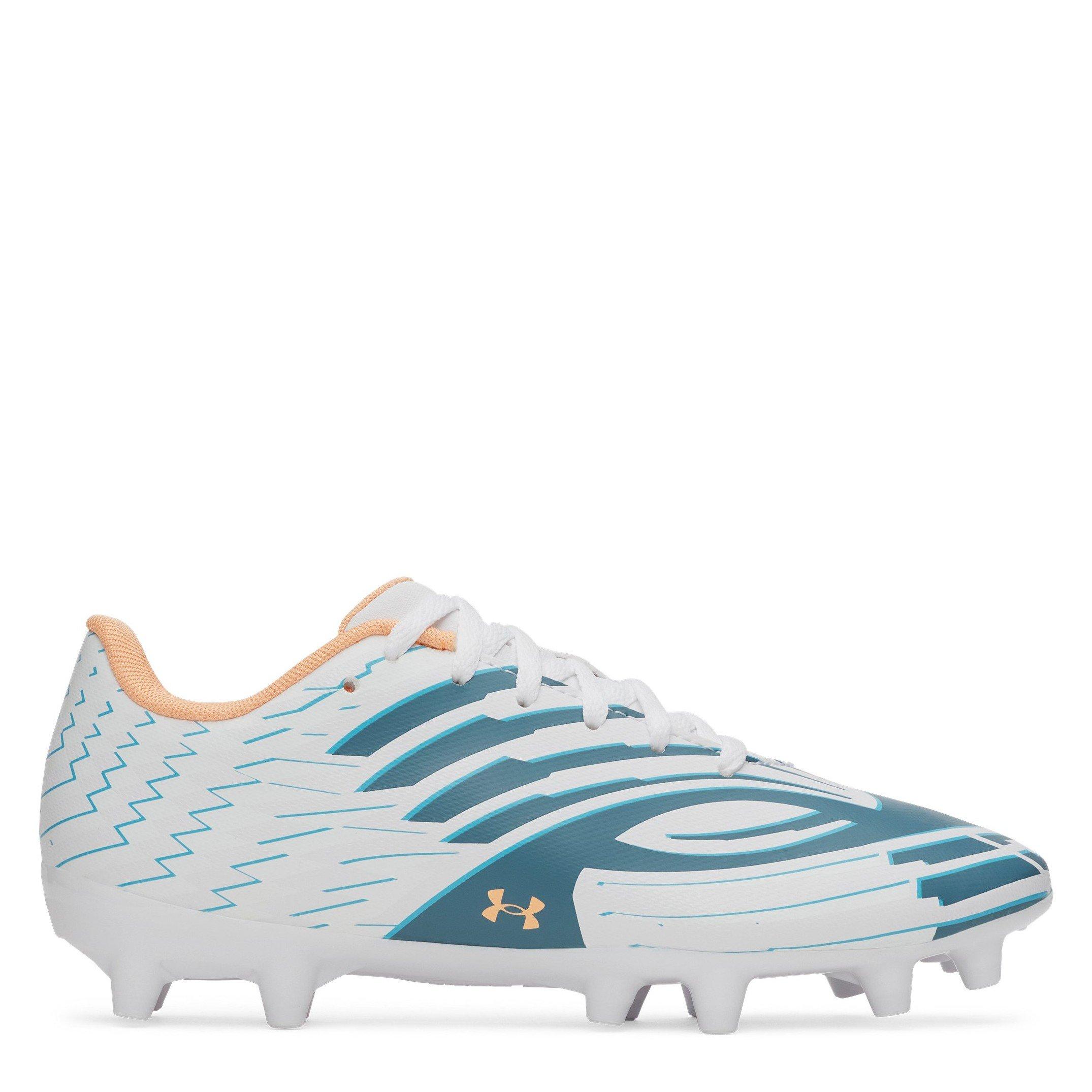 Wht/Blu/Orange - Under Armour - Kids' Firm Ground Football Boots - 1