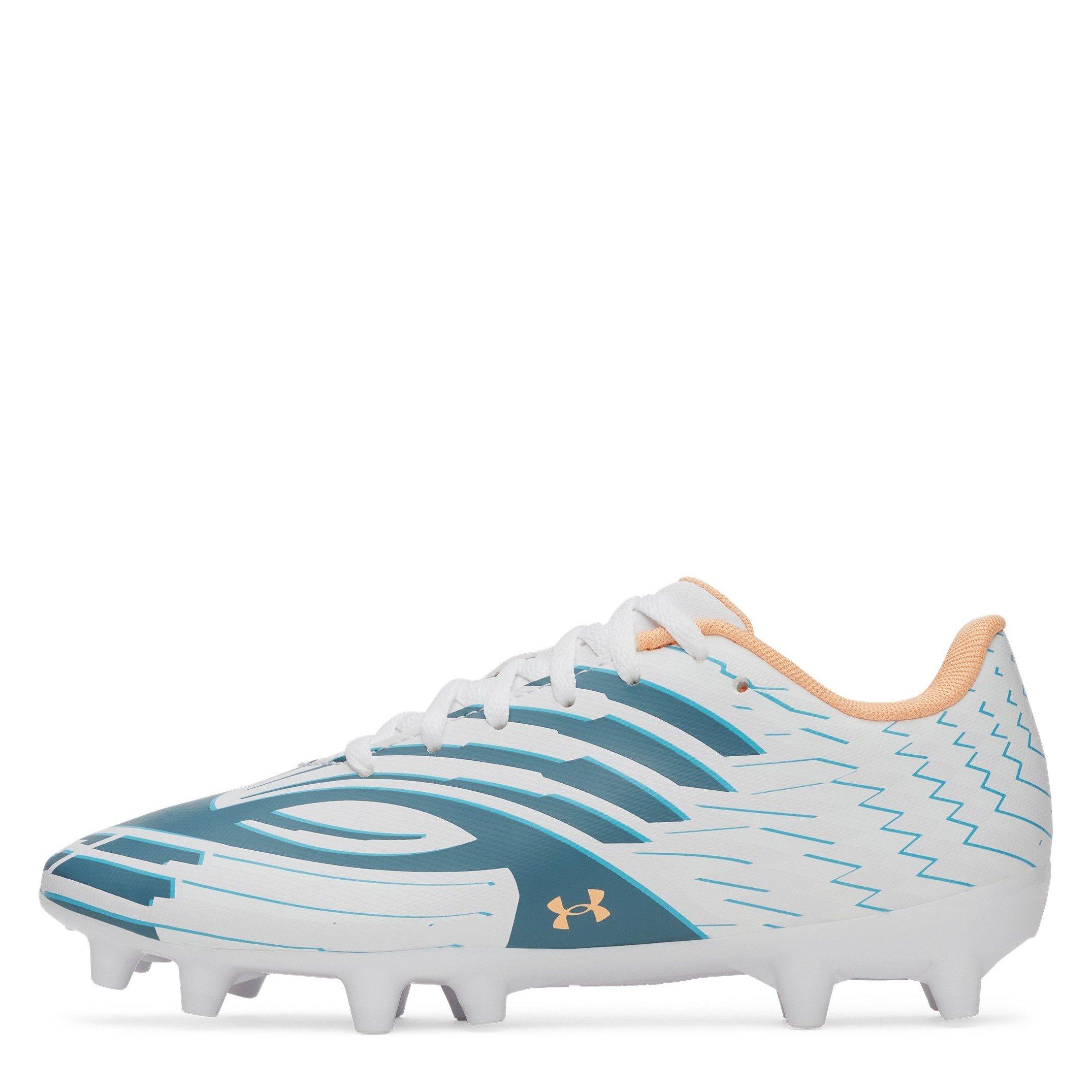 Wht/Blu/Orange - Under Armour - Kids' Firm Ground Football Boots - 6