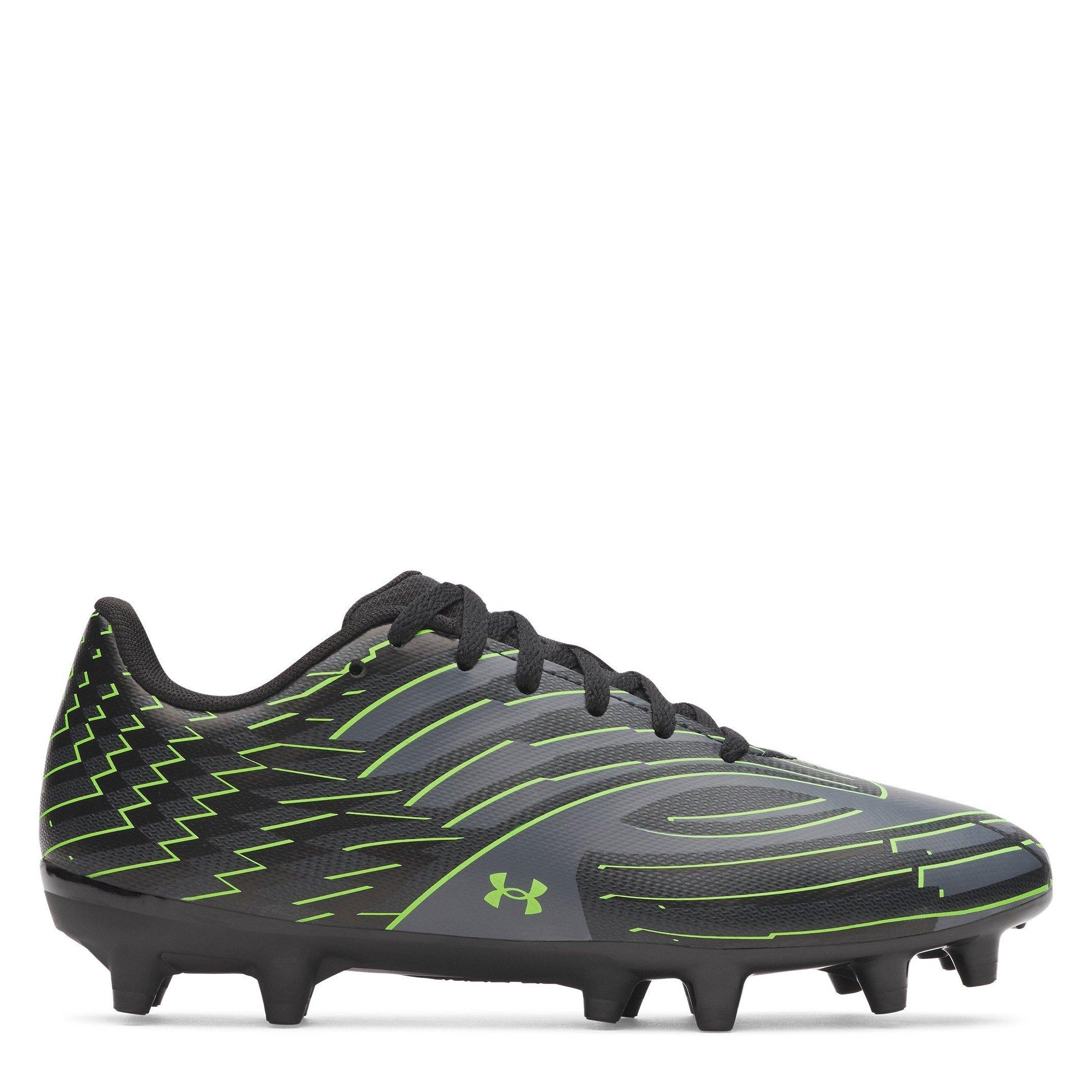 Blk/Gray/Green - Under Armour - Kids Under Armour Shadow .4 Firm Ground Football Boots - 1