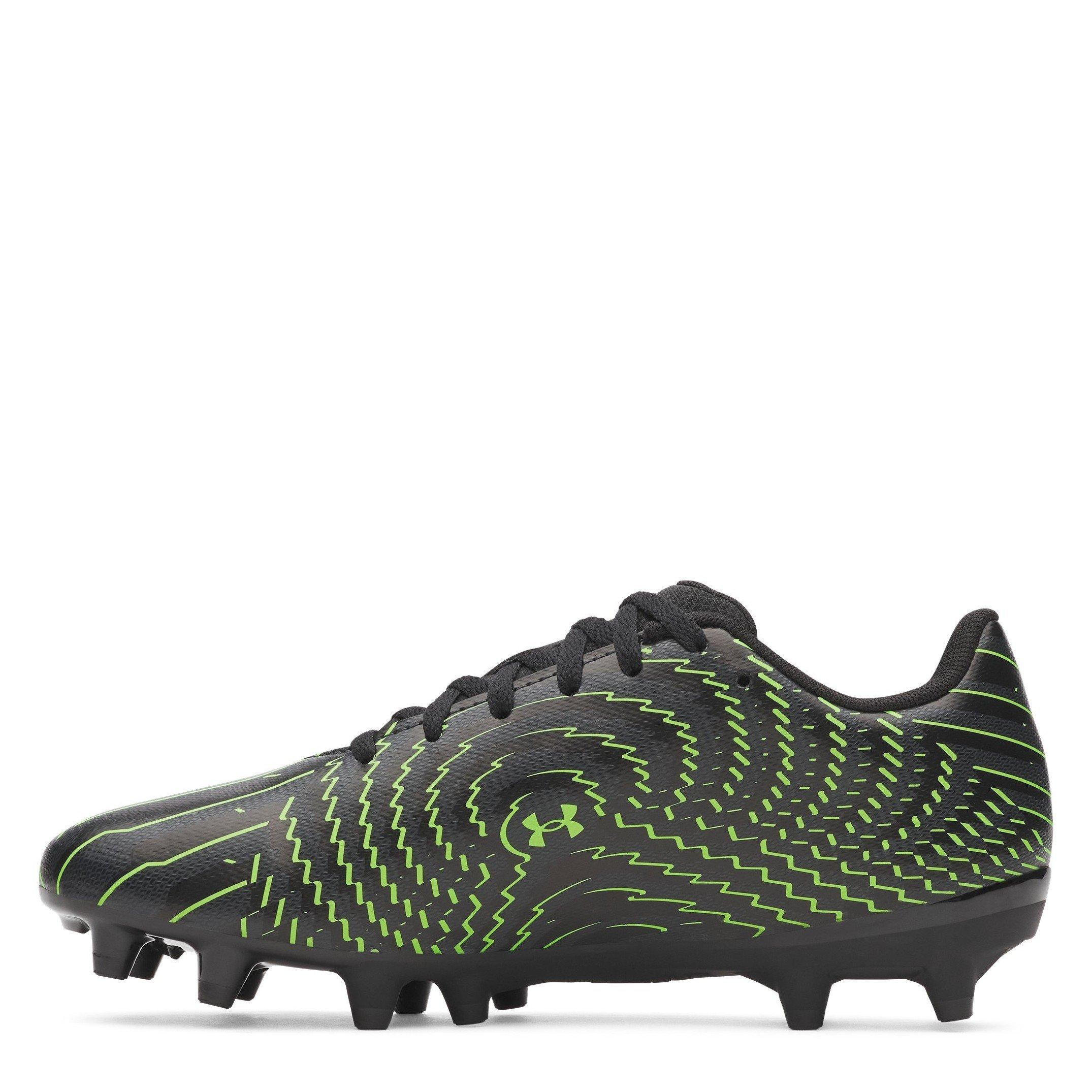 Nero/Grigio/Verde - Under Armour - Kids' Firm Ground Football Boots - 2